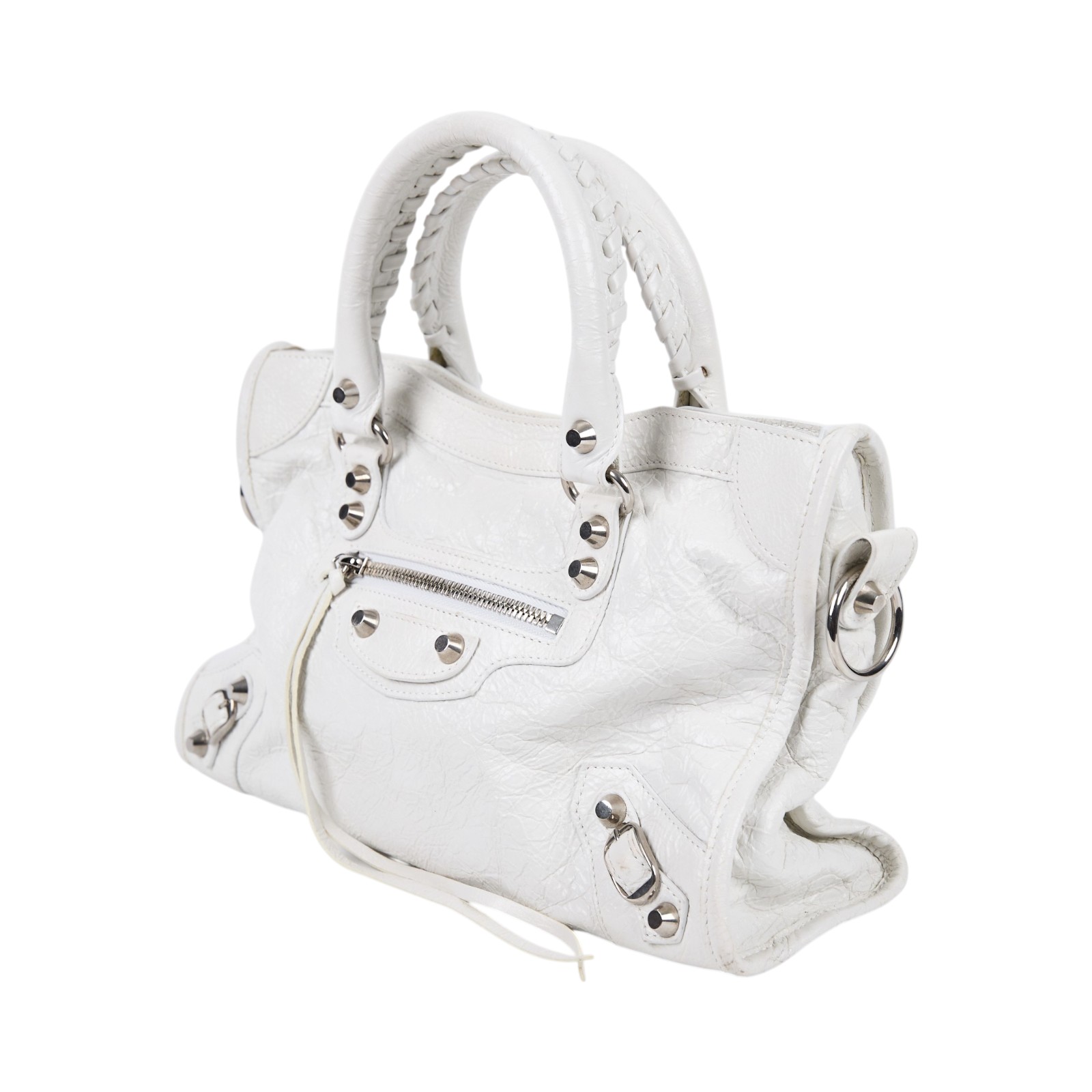 巴黎世家 BALENCIAGA Le City 機車包 小型 8114422ABEK 白LE CITY機車包SAMLL 背帶