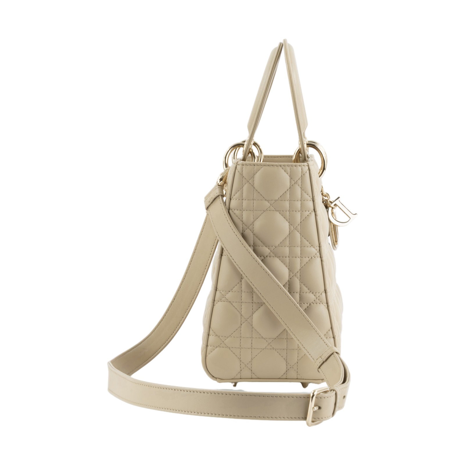 迪奧 CHRISTIAN DIOR Lady Dior 中型 肩背 斜背 手提包 M0565ONGE  原廠盒子/防塵袋/背帶/保證卡