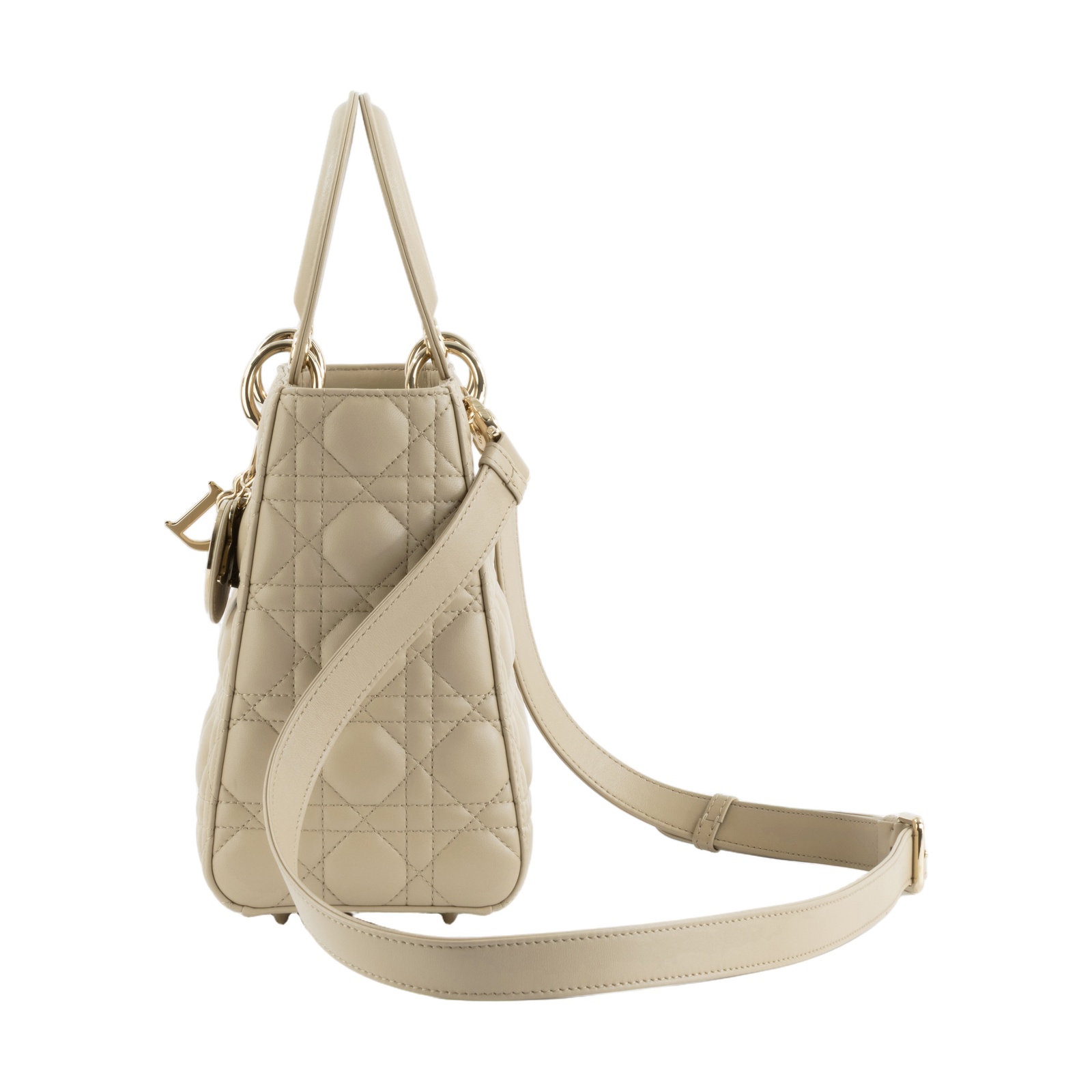 迪奧 CHRISTIAN DIOR Lady Dior 中型 肩背 斜背 手提包 M0565ONGE  原廠盒子/防塵袋/背帶/保證卡