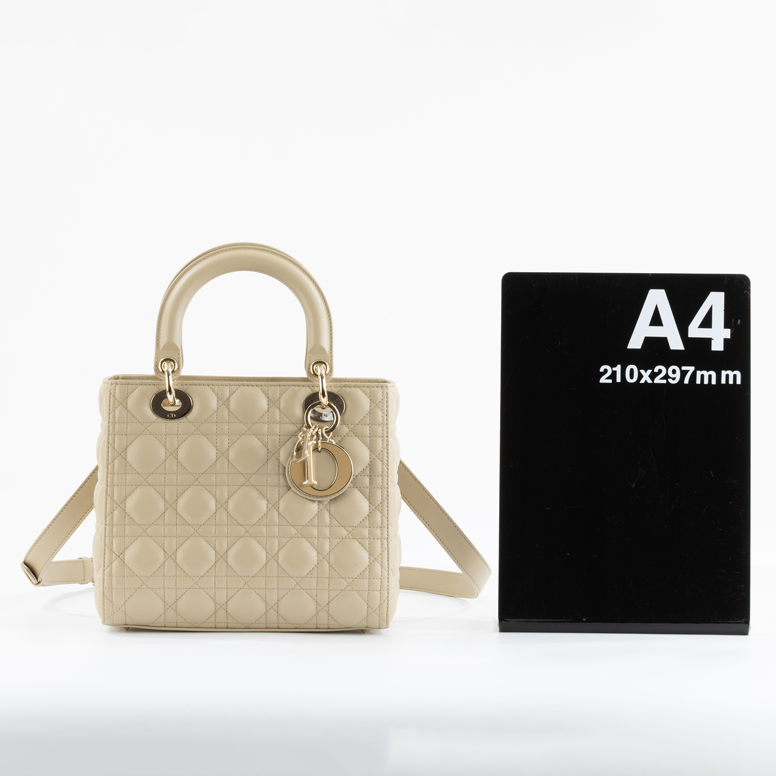 迪奧 CHRISTIAN DIOR Lady Dior 中型 肩背 斜背 手提包 M0565ONGE  原廠盒子/防塵袋/背帶/保證卡