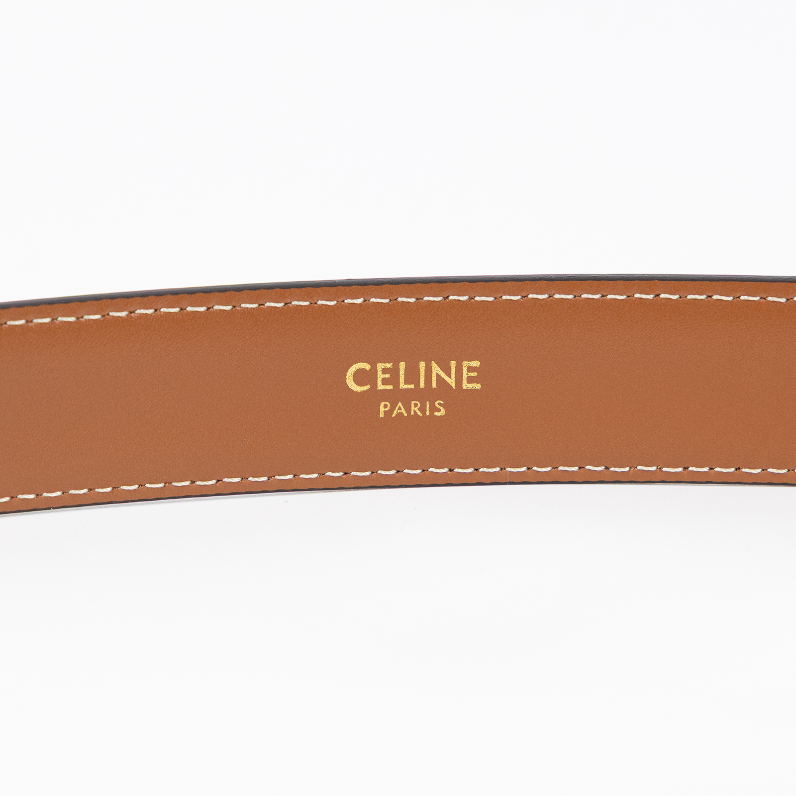 思琳 CELINE Triomphe 25毫米 腰帶 皮帶 45AK93A78_85 焦糖凱旋皮帶#85 原廠盒子/防塵袋