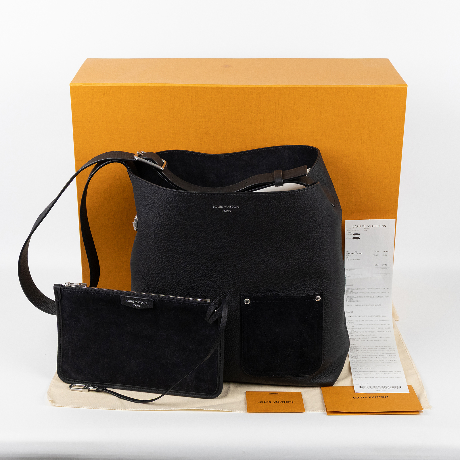 路易威登 LOUIS VUITTON Verso 手提袋 LV Touch牛皮 黑色 銀色金屬配件 M27022 晶片款  原廠盒子/防塵袋/購買證明/內袋