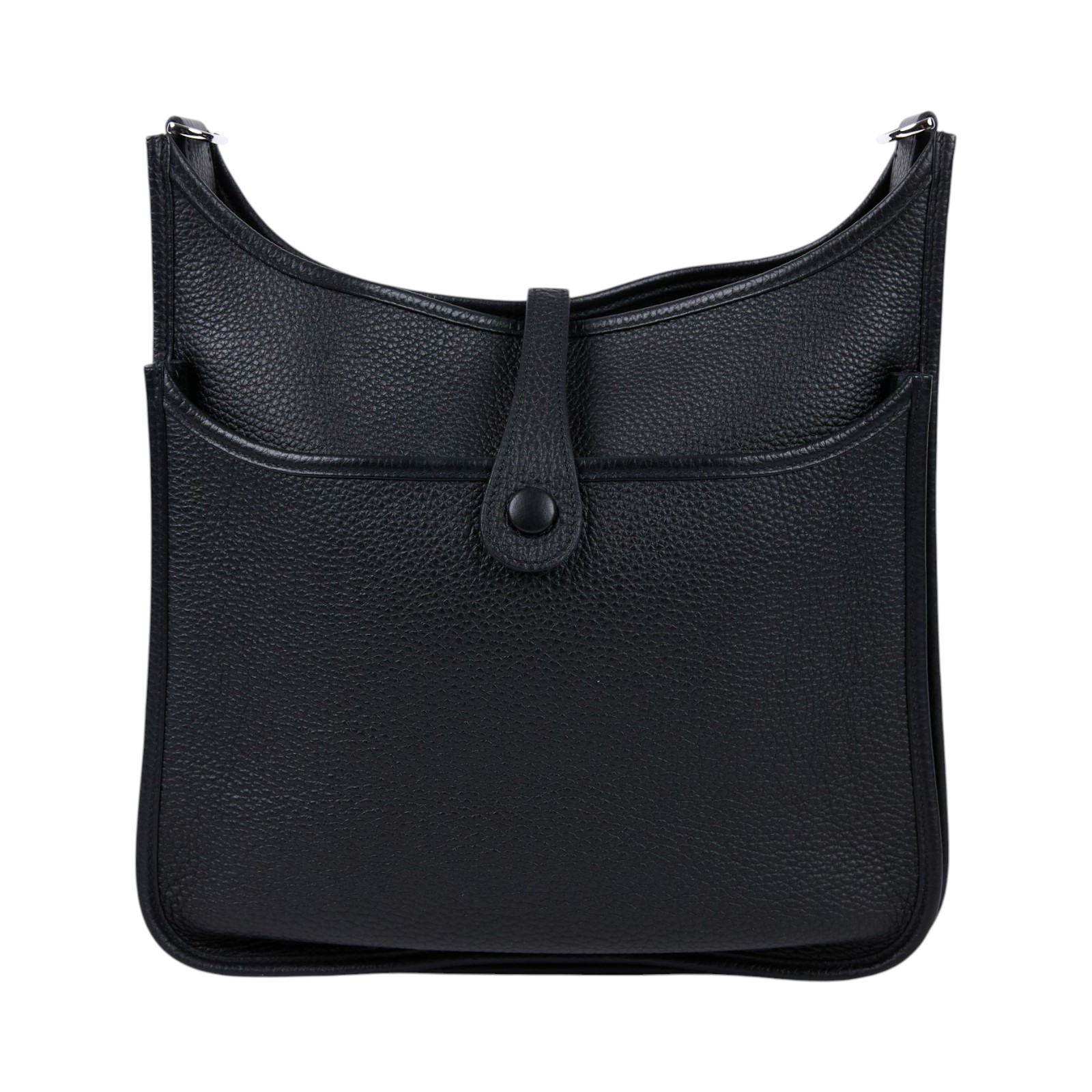 愛馬仕 Hermes Evelyne Bag 伊芙琳包 29 馬蹄型 銀色五金 黑色 H056277CK89 /BMM 011 KF  原廠盒子/防塵袋/背帶/購買證明影本