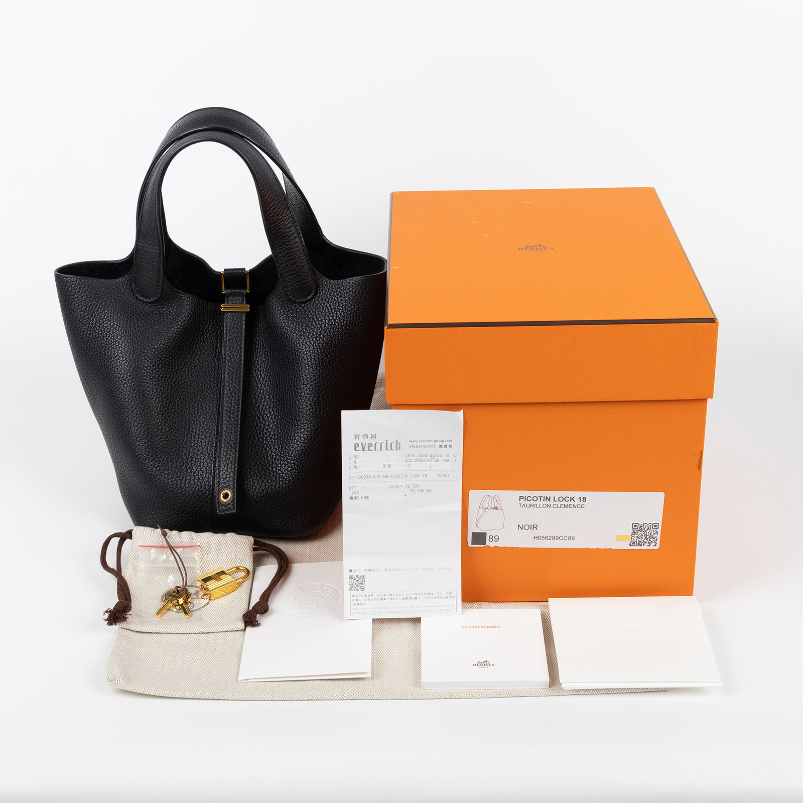 愛馬仕 Hermes Picotin Lock 18 菜籃子包 金色五金 黑色 H056289CC89 /Y AM 001 UH  原廠盒子/防塵袋/鎖組