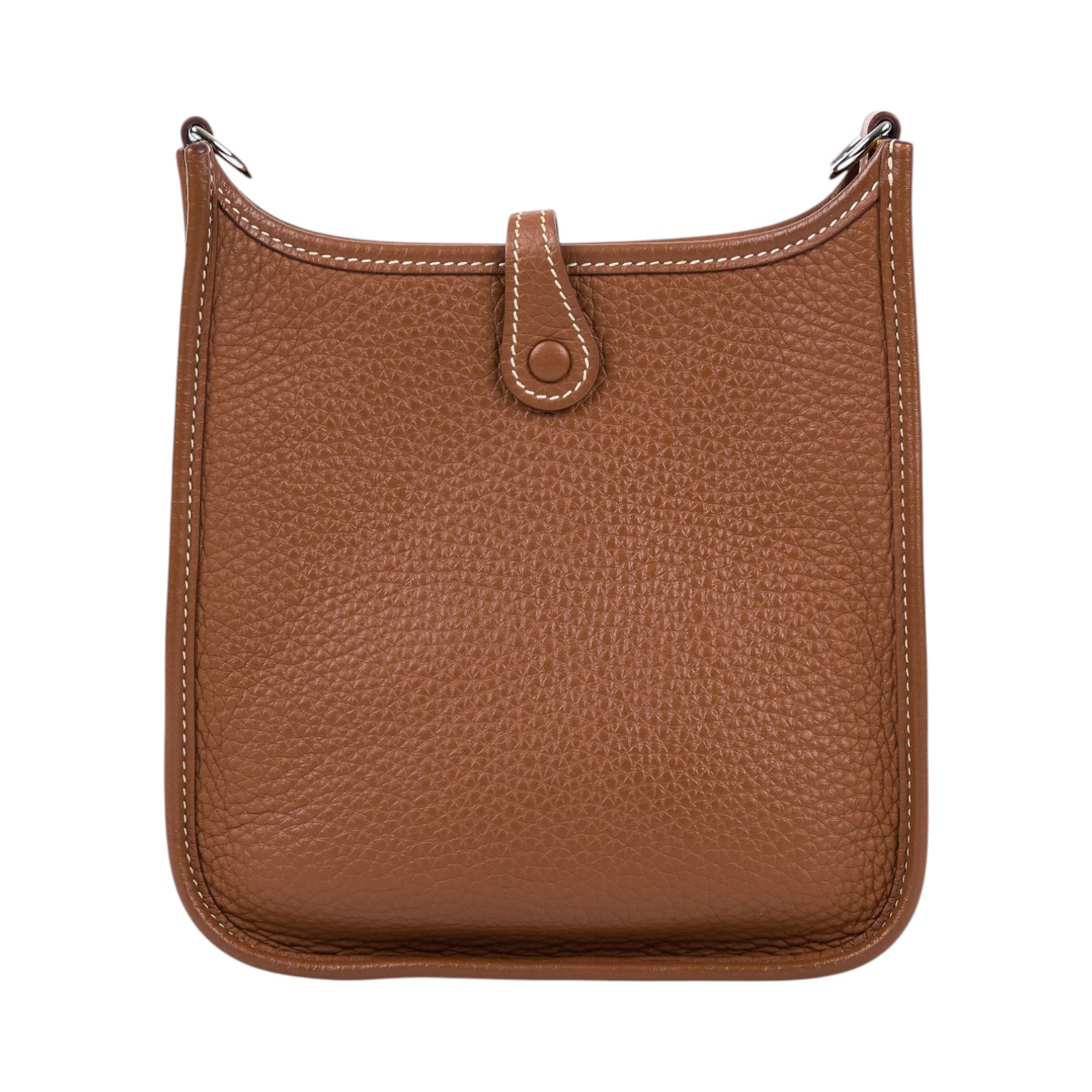 愛馬仕 Hermes Evelyne Bag Mini 伊芙琳包 Evelyne 16 銀色五金 金棕色 H077887CKAG /U BS 011 ZB  原廠盒子/防塵袋/背帶/購買證明影本