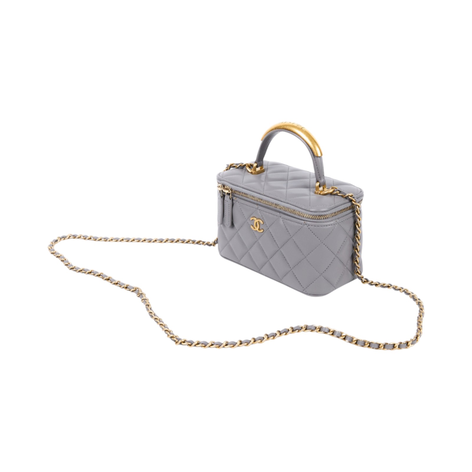 香奈兒 CHANEL Vanity Case 化妝箱 AP2199 B08846 晶片款 灰手把VANITY CASE 無附屬品