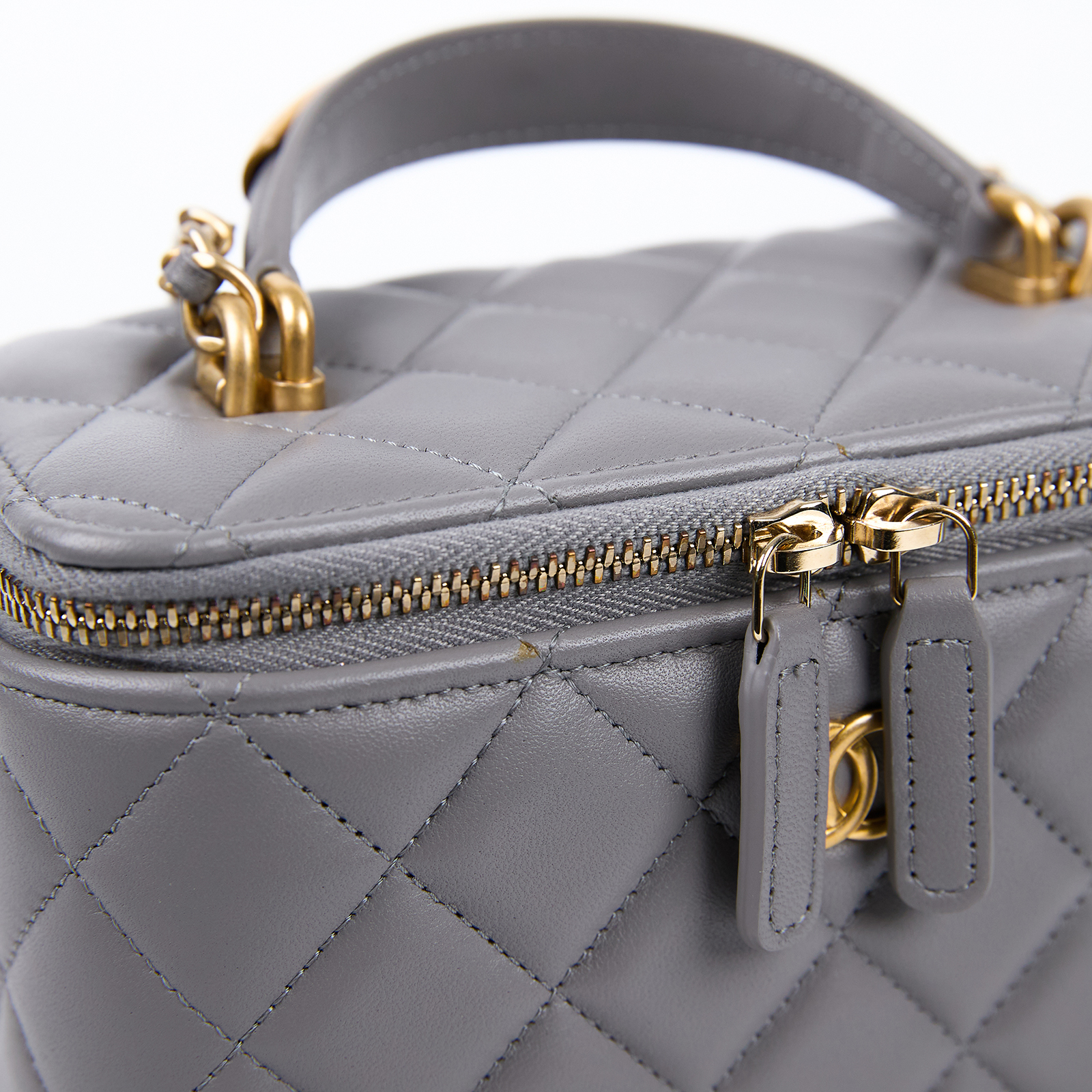 香奈兒 CHANEL Vanity Case 化妝箱 AP2199 B08846 晶片款 灰手把VANITY CASE 無附屬品
