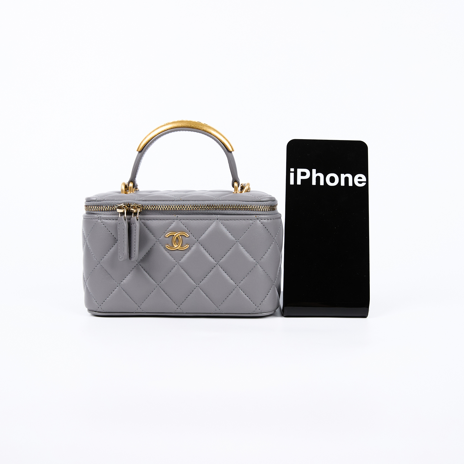 香奈兒 CHANEL Vanity Case 化妝箱 AP2199 B08846 晶片款 灰手把VANITY CASE 無附屬品