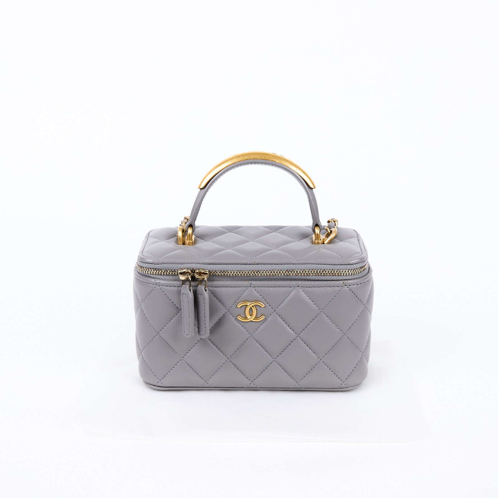 香奈兒 CHANEL Vanity Case 化妝箱 AP2199 B08846 晶片款 灰手把VANITY CASE 無附屬品