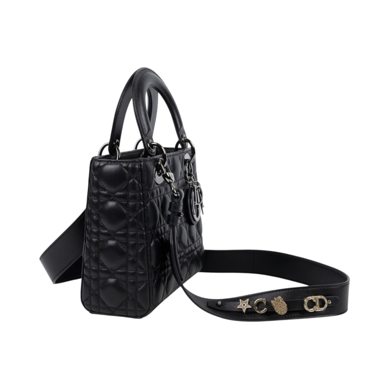迪奧 CHRISTIAN DIOR Lady Dior My ABCDior 小型 肩背 手提包 羊皮 M0538OBKP  原廠盒子/防塵袋/購買證明/背帶