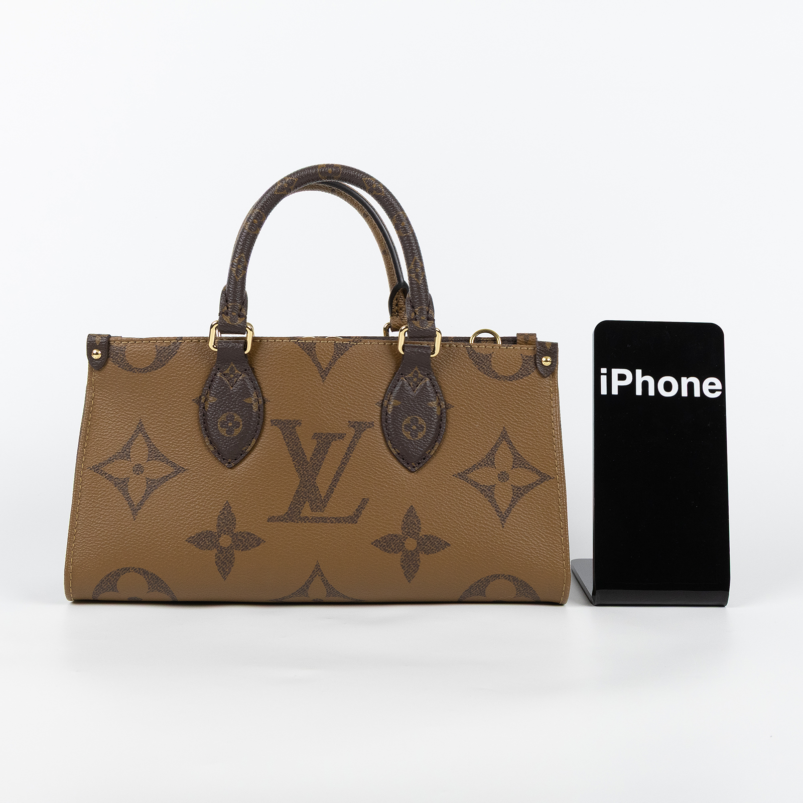 路易威登 LOUIS VUITTON OnTheGo East West 皮革飾邊 經典帆布 手提 斜背包 M46653 晶片款  原廠盒子/防塵袋/背帶/零錢包