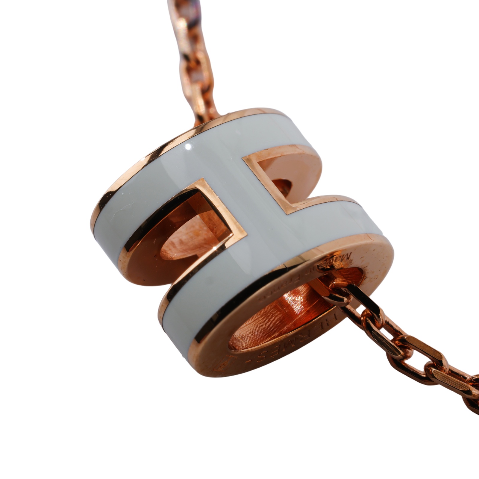 愛馬仕 Hermes Mini Pop H 墜飾 POPHPMINI ST0233 白色POP H MINI項鍊 原廠盒子/防塵袋
