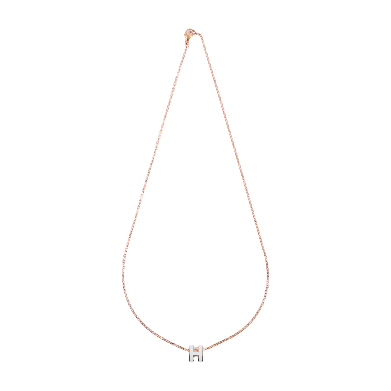 愛馬仕 Hermes Mini Pop H 墜飾 POPHPMINI ST0233 白色POP H MINI項鍊 原廠盒子/防塵袋