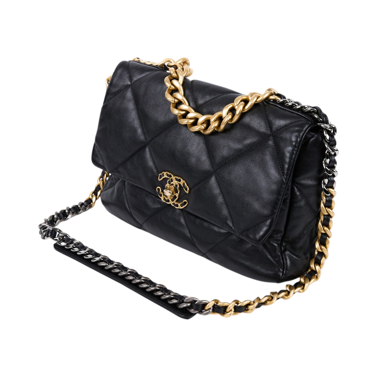 香奈兒 CHANEL 19 大型口蓋包 AS1161 晶片款 黑羊19包 30CM 防塵袋