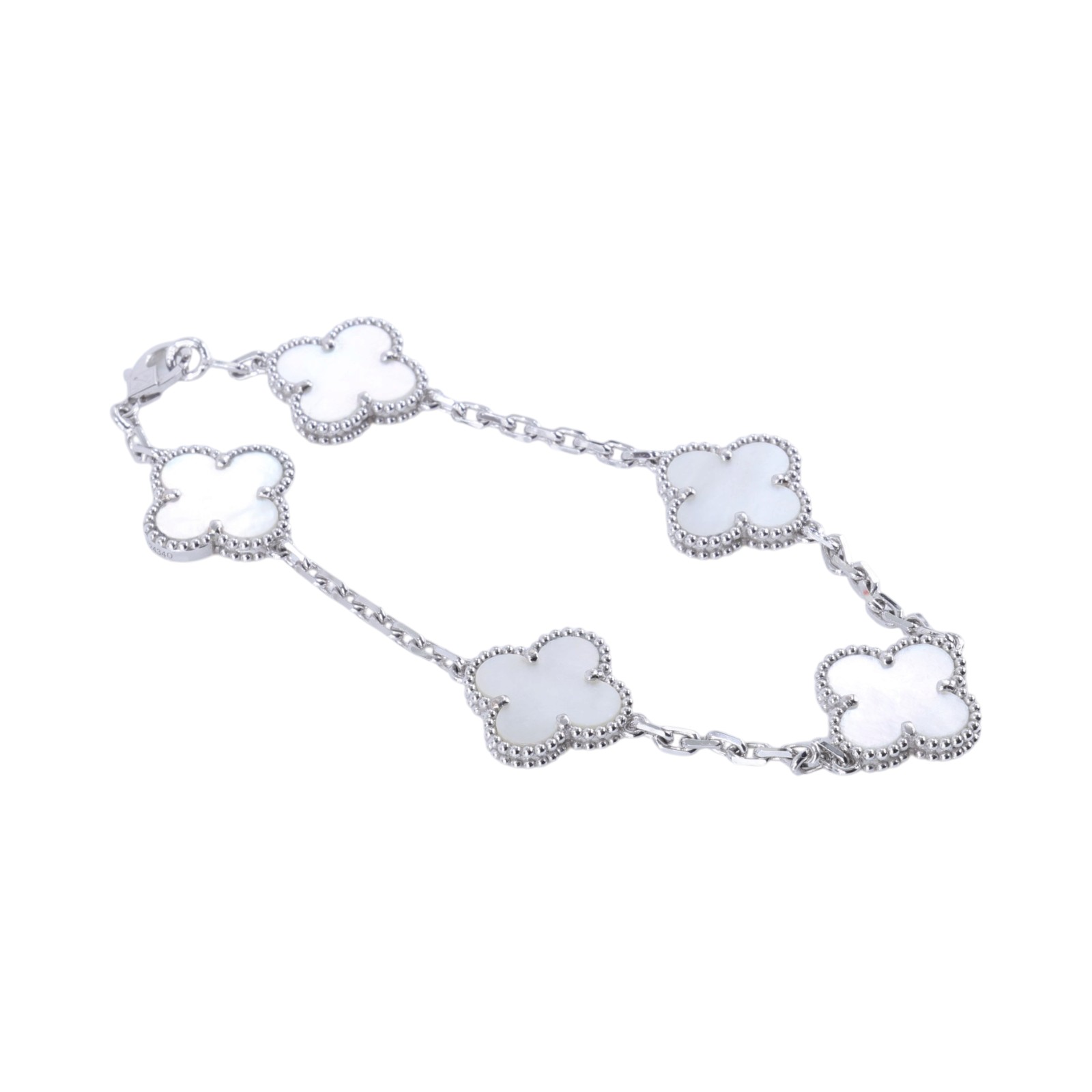 梵克雅寶 Van Cleef & Arpels Vintage Alhambra 手鍊 VCARF48400_改短1.5cm  原廠盒子2/清潔刷