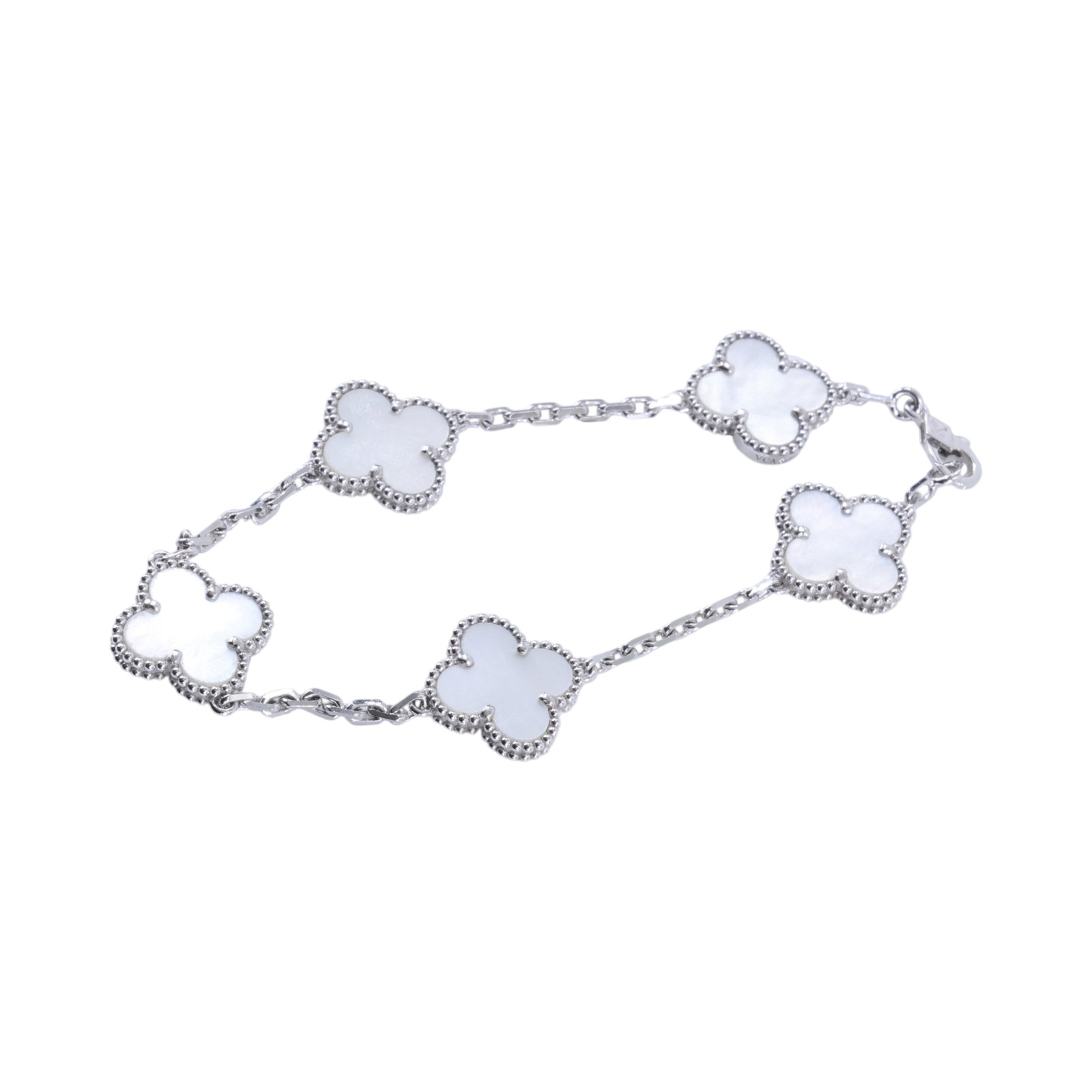 梵克雅寶 Van Cleef & Arpels Vintage Alhambra 手鍊 VCARF48400_改短1.5cm  原廠盒子2/清潔刷