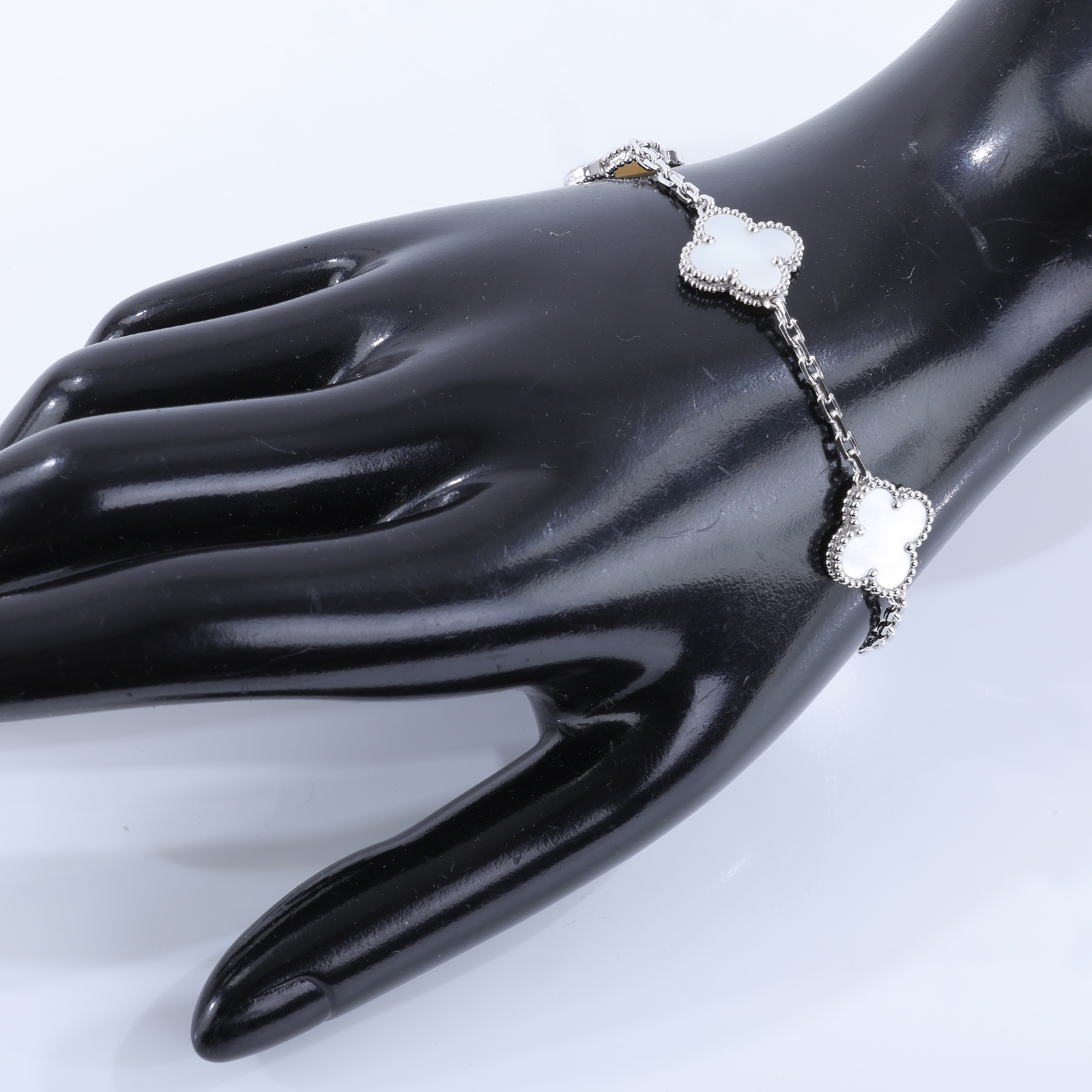 梵克雅寶 Van Cleef & Arpels Vintage Alhambra 手鍊 VCARF48400_改短1.5cm  原廠盒子2/清潔刷