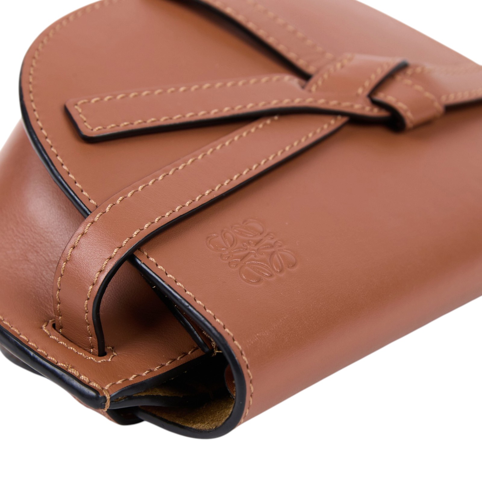 羅意威 LOEWE Mini Gate Dual bag 迷你 小牛皮 肩背包 帆布背帶 A650N46X13 焦糖MINI GATE 帆布背帶款 防塵袋/背帶