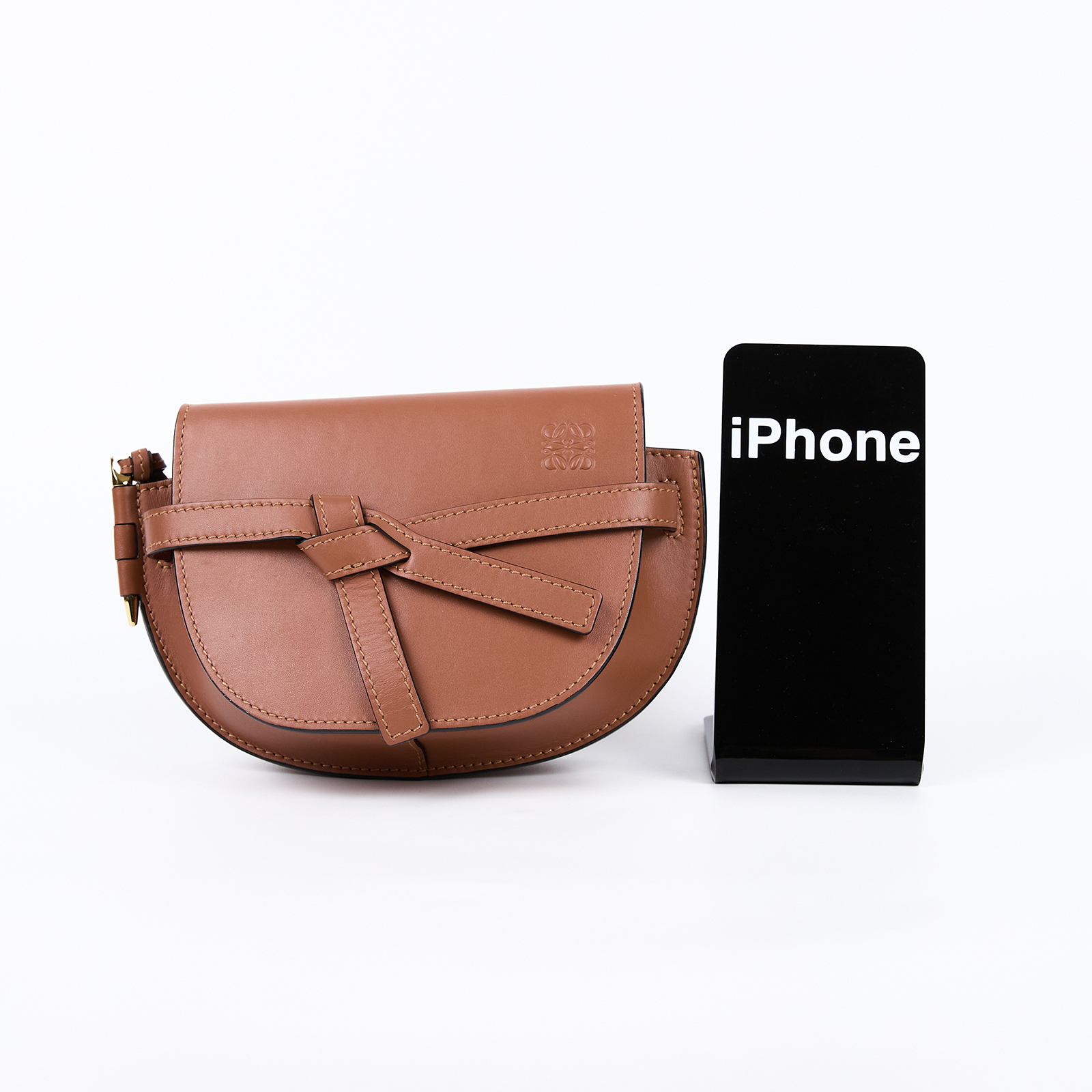 羅意威 LOEWE Mini Gate Dual bag 迷你 小牛皮 肩背包 帆布背帶 A650N46X13 焦糖MINI GATE 帆布背帶款 防塵袋/背帶