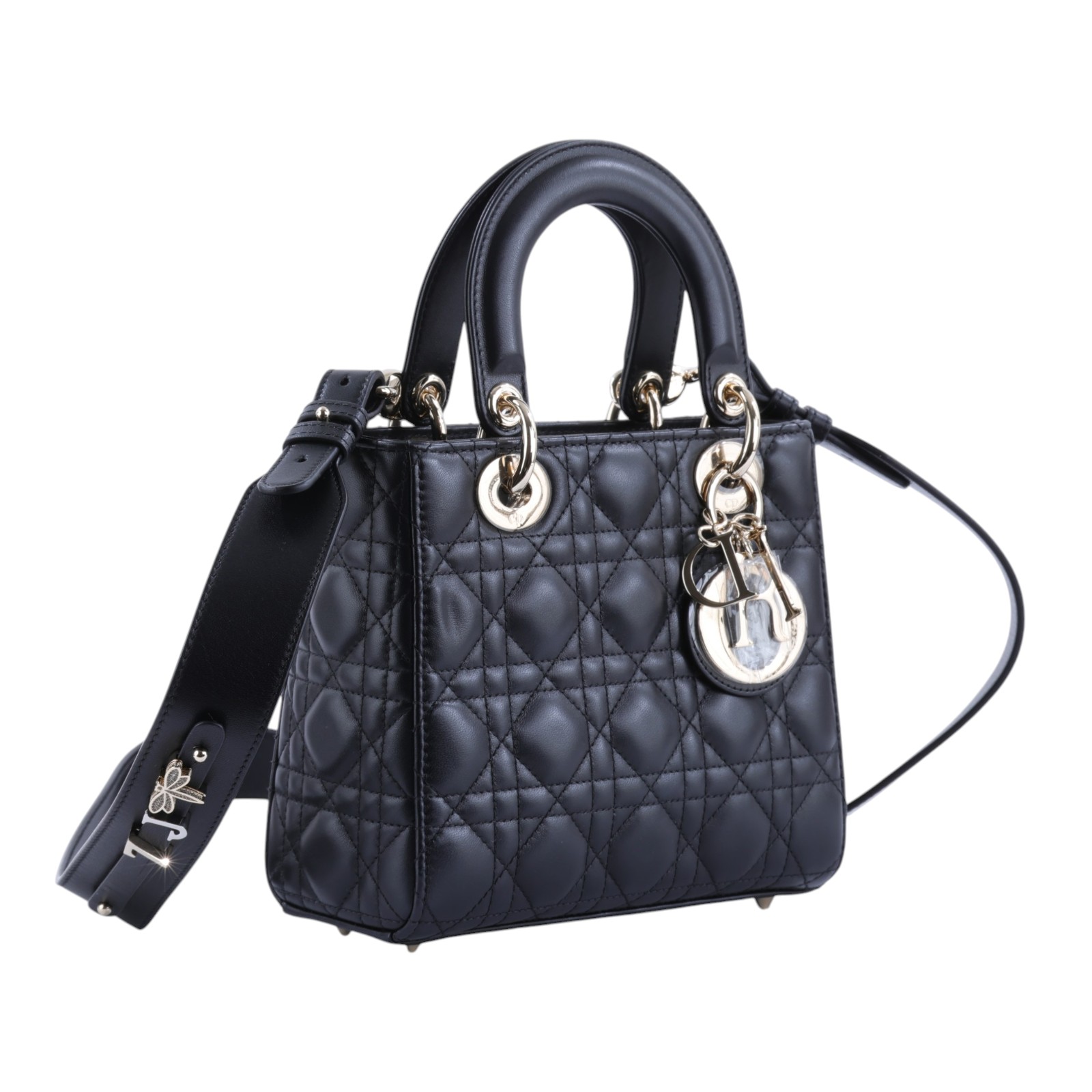 迪奧 CHRISTIAN DIOR Lady Dior My ABCDior 小型 肩背 手提包 M0538PNGE  防塵袋/背帶/背帶徽章3