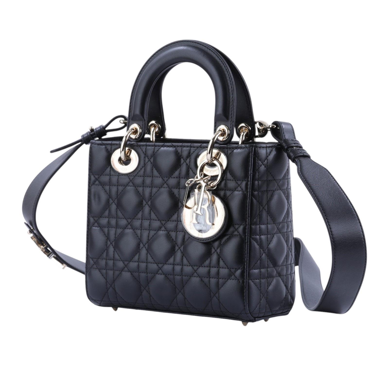 迪奧 CHRISTIAN DIOR Lady Dior My ABCDior 小型 肩背 手提包 M0538PNGE  防塵袋/背帶/背帶徽章3