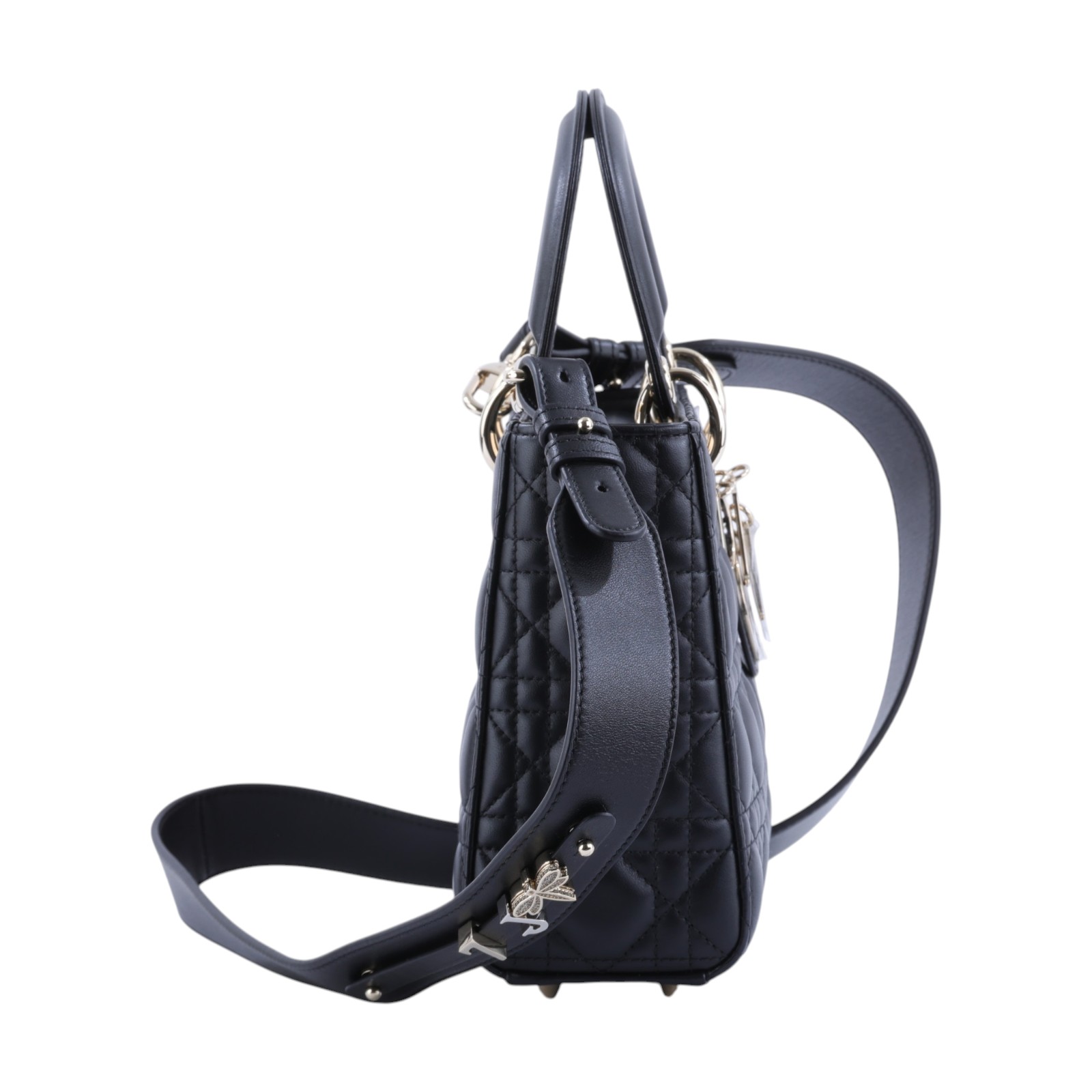 迪奧 CHRISTIAN DIOR Lady Dior My ABCDior 小型 肩背 手提包 M0538PNGE  防塵袋/背帶/背帶徽章3