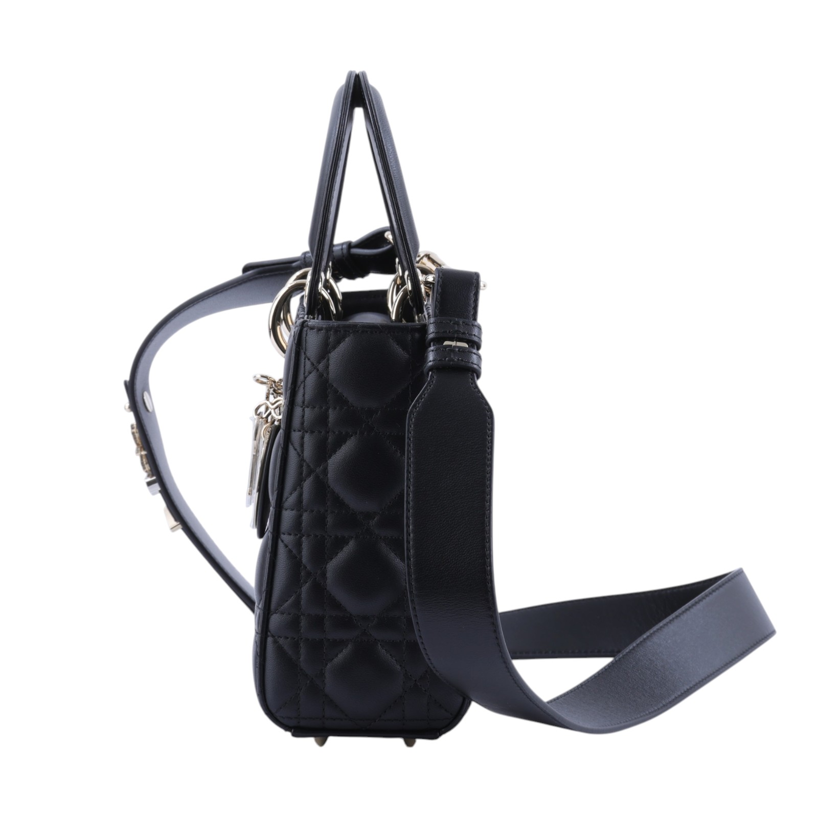 迪奧 CHRISTIAN DIOR Lady Dior My ABCDior 小型 肩背 手提包 M0538PNGE  防塵袋/背帶/背帶徽章3