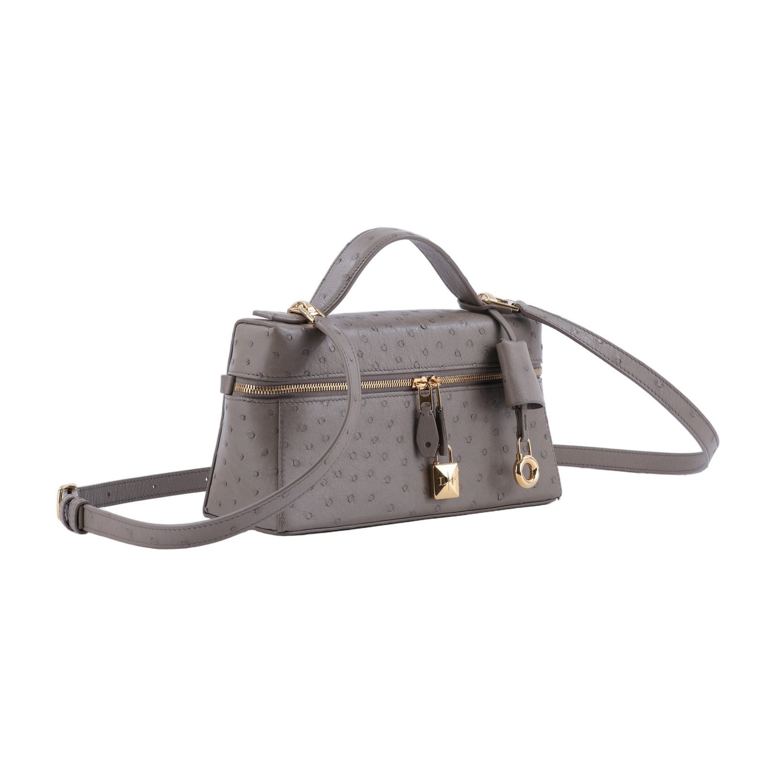 諾悠翩雅 LORO PIANA Extra Bag L23 鴕鳥皮 FAQ2180 灰鴕鳥EXTRA POCKET L23 背帶/防塵袋