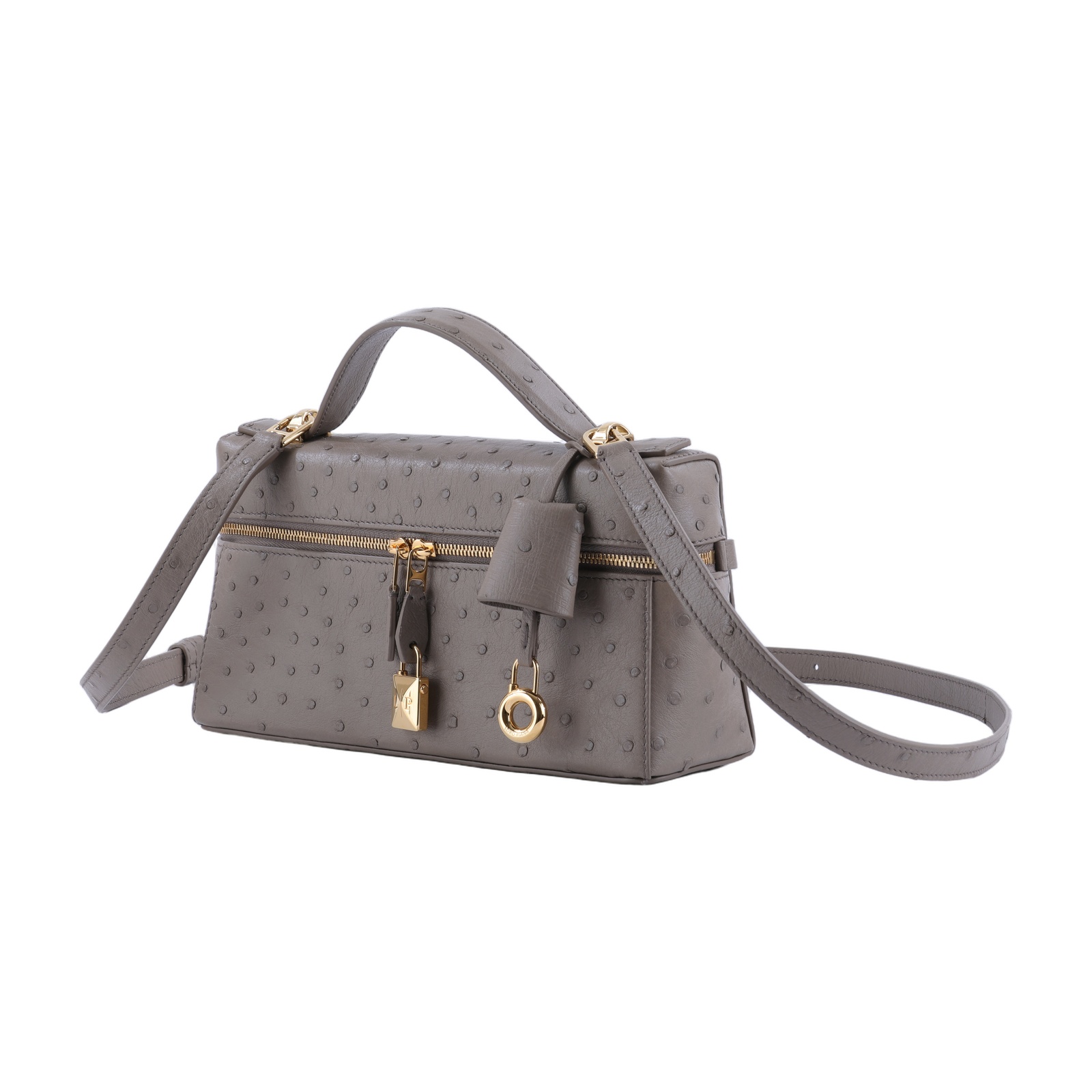 諾悠翩雅 LORO PIANA Extra Bag L23 鴕鳥皮 FAQ2180 灰鴕鳥EXTRA POCKET L23 背帶/防塵袋