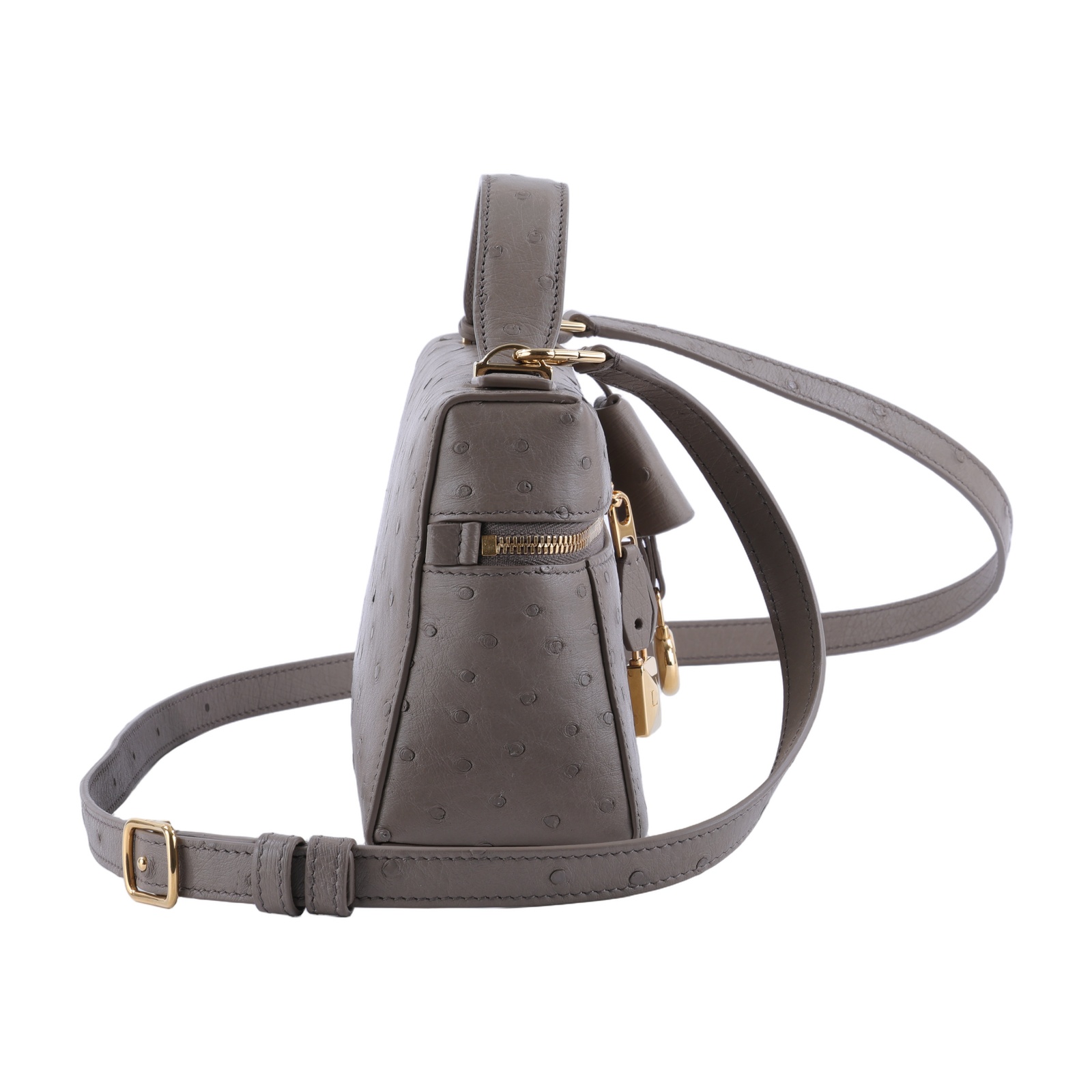 諾悠翩雅 LORO PIANA Extra Bag L23 鴕鳥皮 FAQ2180 灰鴕鳥EXTRA POCKET L23 背帶/防塵袋
