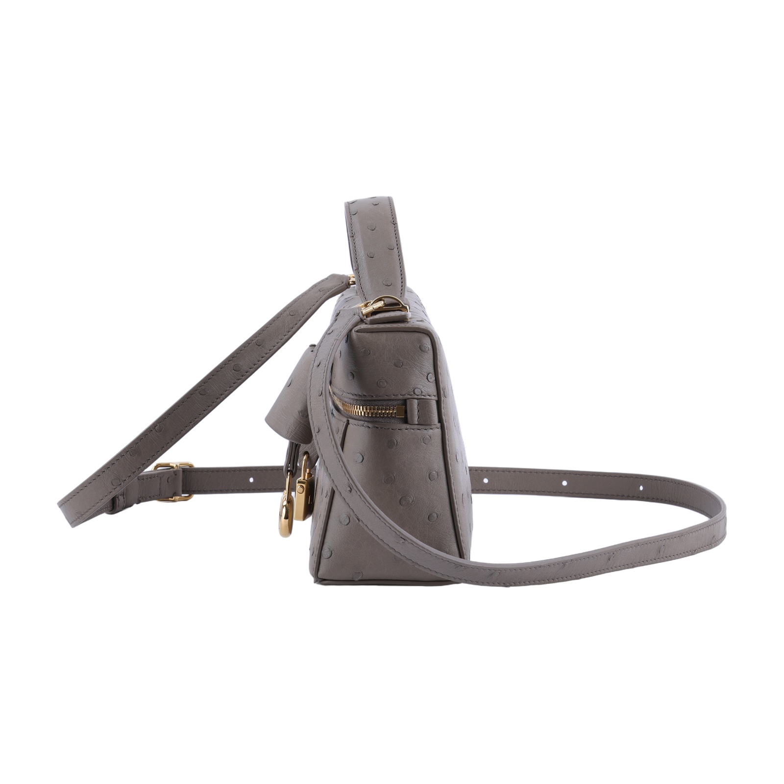 諾悠翩雅 LORO PIANA Extra Bag L23 鴕鳥皮 FAQ2180 灰鴕鳥EXTRA POCKET L23 背帶/防塵袋
