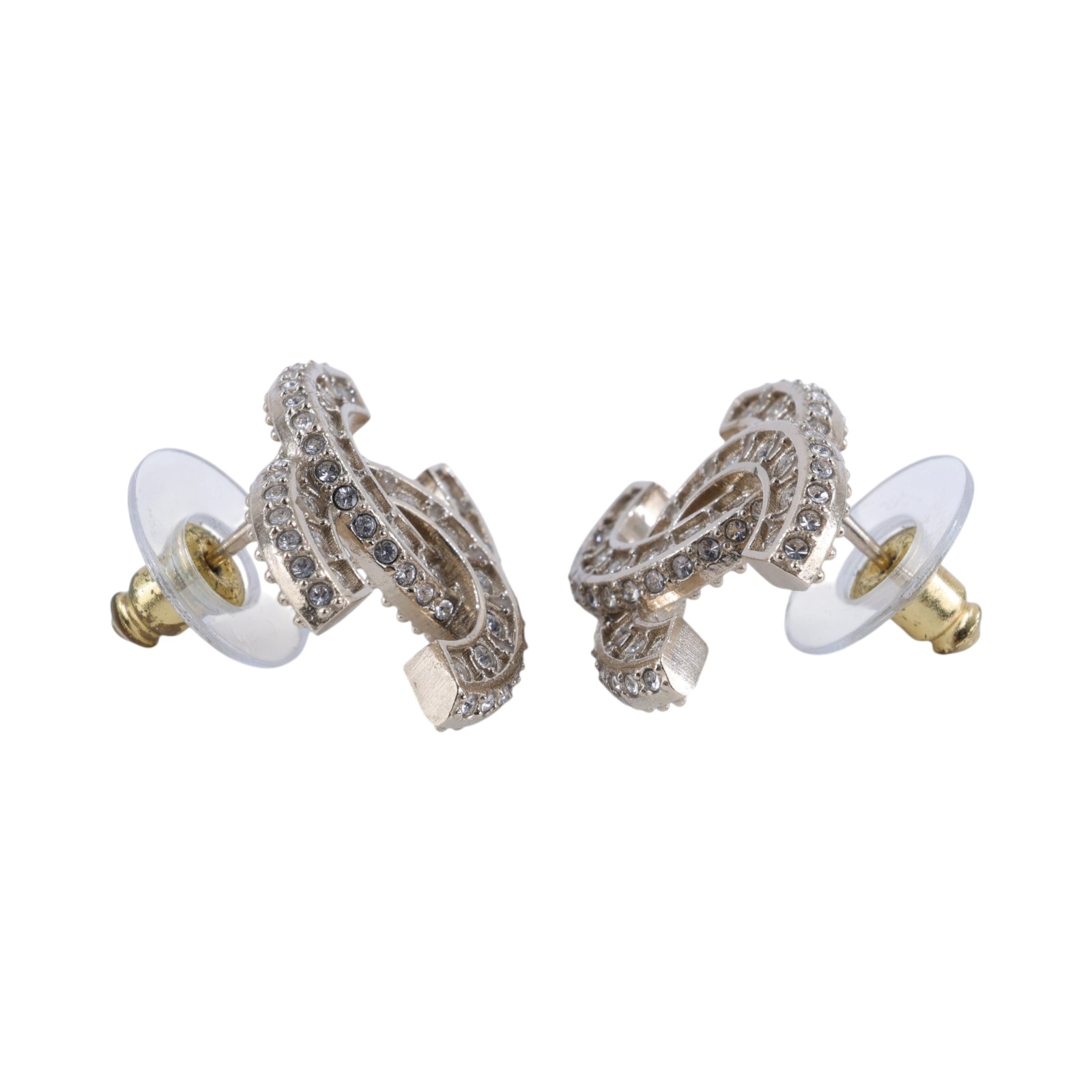香奈兒 CHANEL 水鑽 CC LOGO 耳環 耳針 A86504 Y09569B25 V 水鑽雙C耳環 原廠盒子/內襯