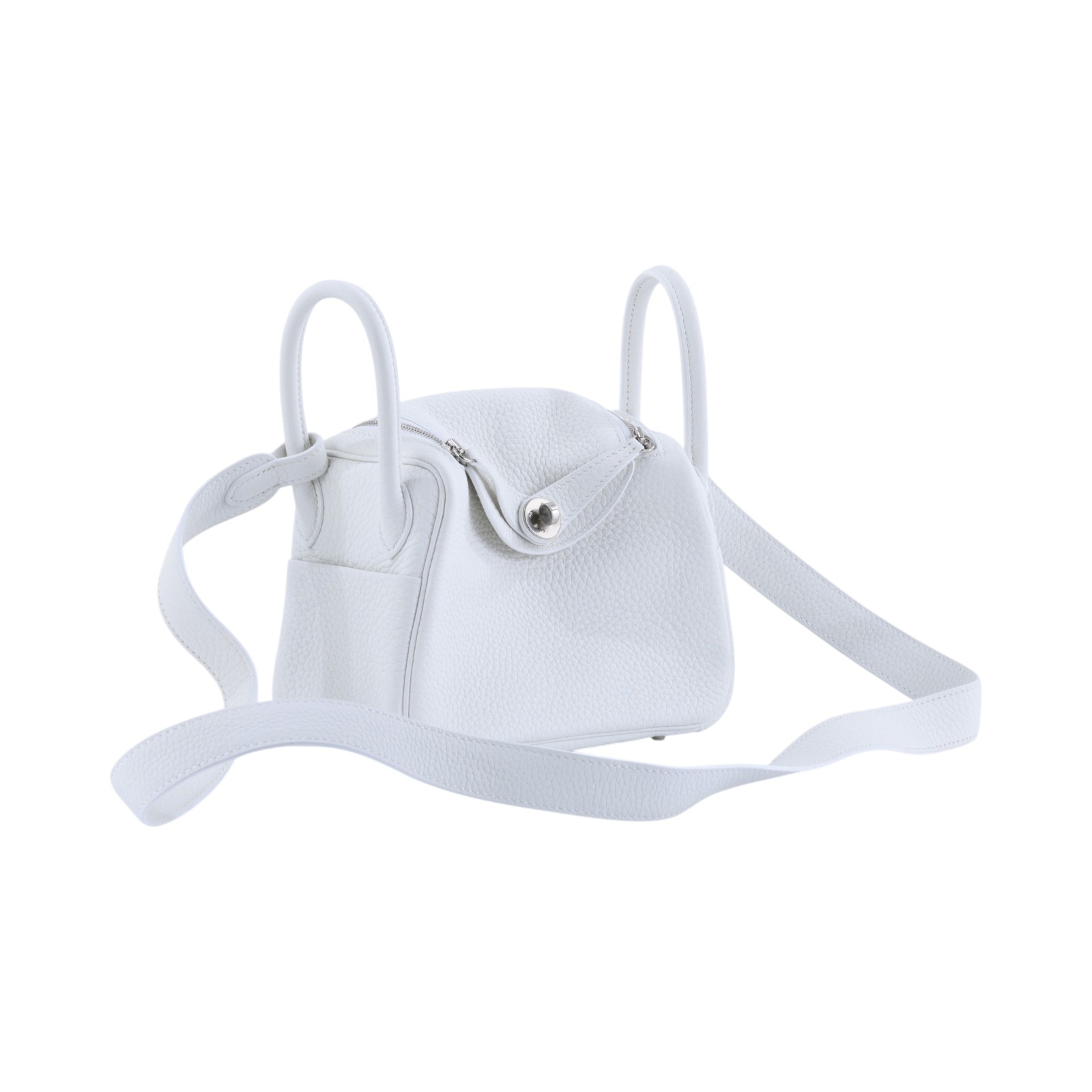 愛馬仕 Hermes Lindy 琳迪包 迷你 新白色 銀色五金 H079086CK0U /BCT526 NP  原廠盒子/防塵袋/購買證明影本
