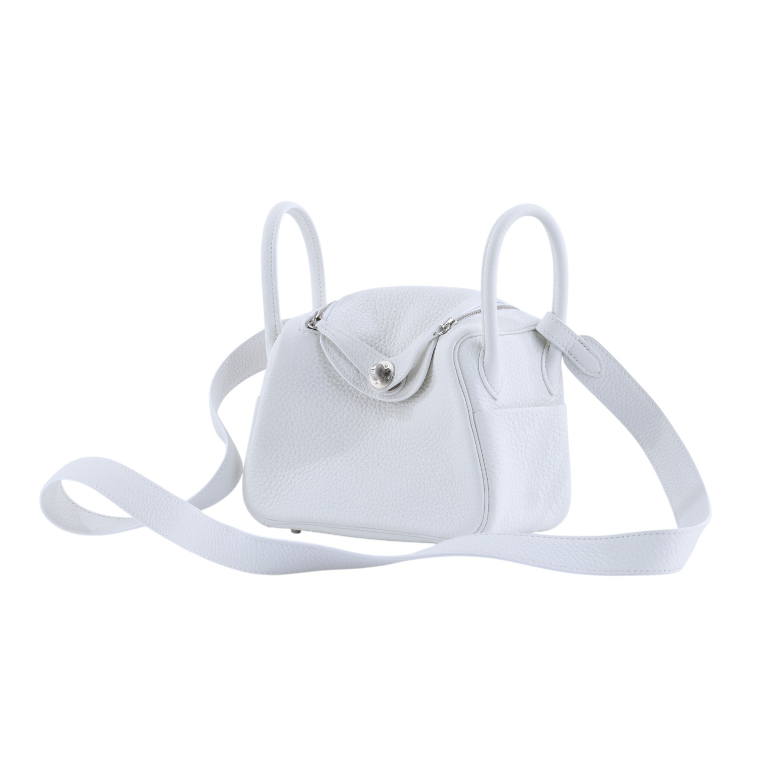 愛馬仕 Hermes Lindy 琳迪包 迷你 新白色 銀色五金 H079086CK0U /BCT526 NP  原廠盒子/防塵袋/購買證明影本