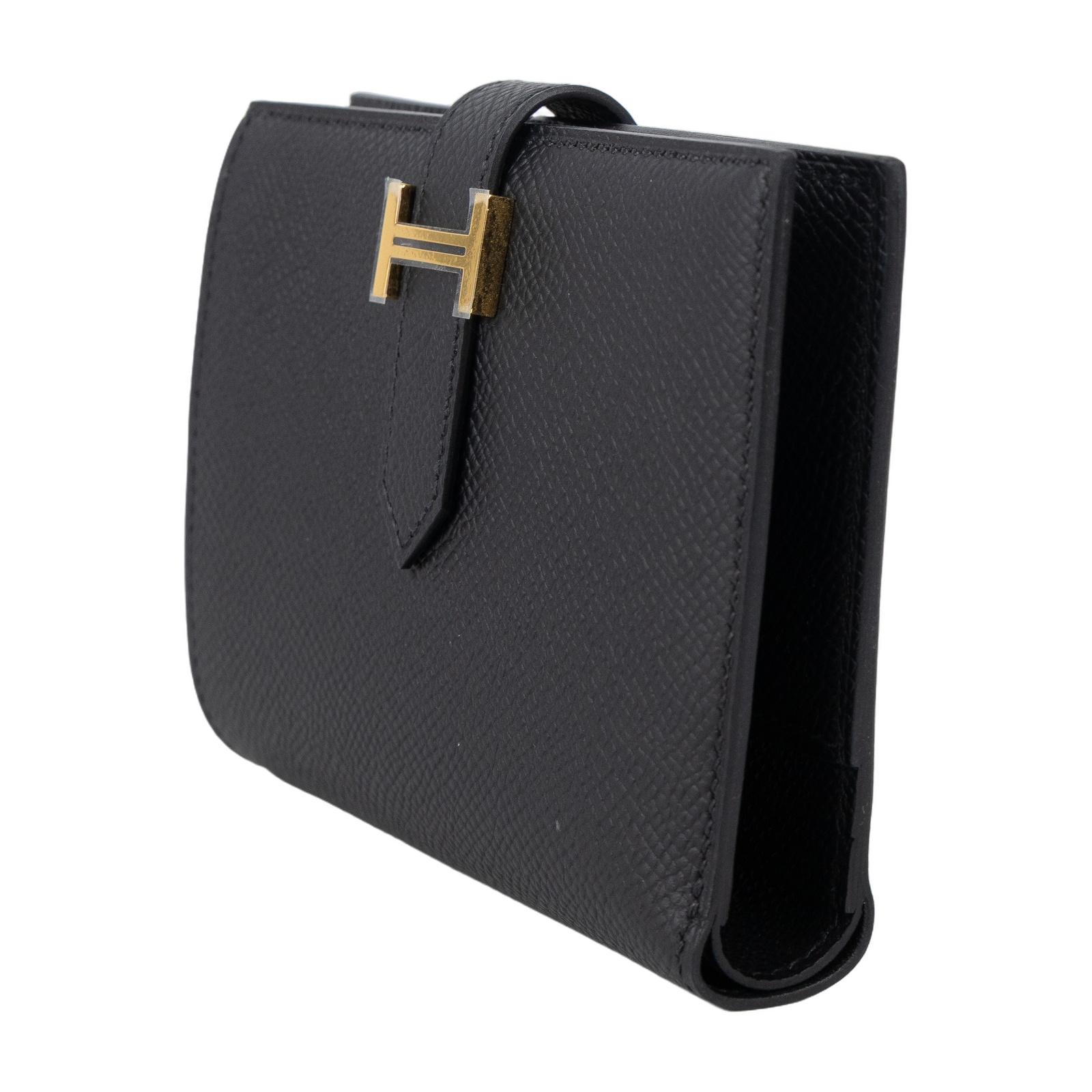 愛馬仕 Hermes Bearn 短夾 金色五金 黑色 H039790CC89 /B US 009 WT B刻黑BEARN COMPACT短夾 原廠盒子
