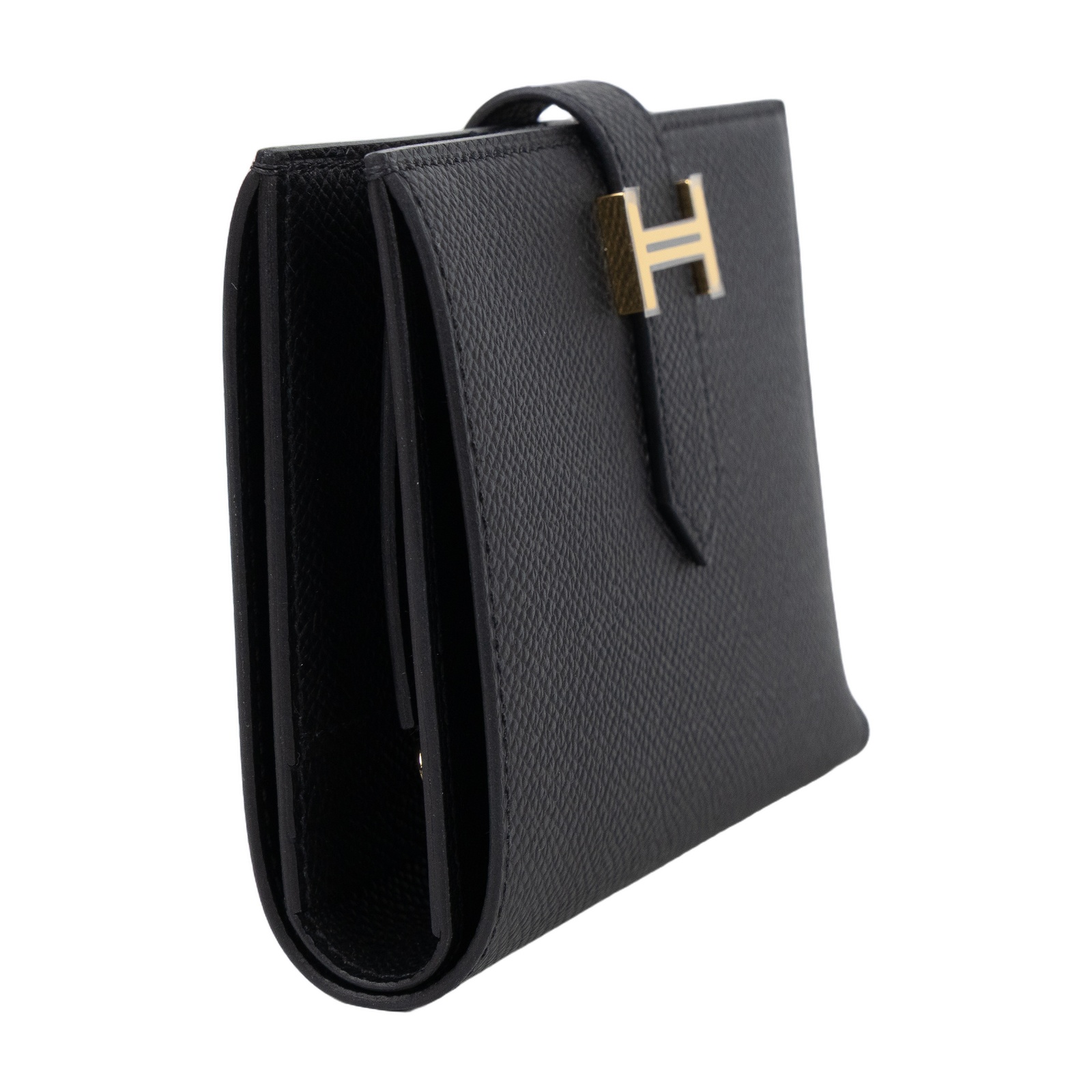 愛馬仕 Hermes Bearn 短夾 金色五金 黑色 H039790CC89 /B US 009 WT B刻黑BEARN COMPACT短夾 原廠盒子
