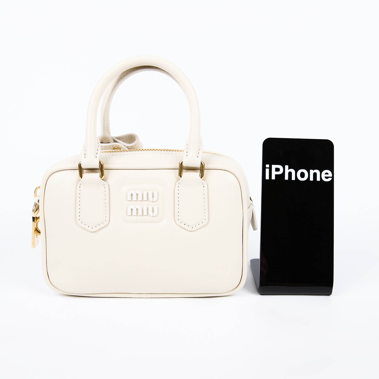 繆繆 MIU MIU Arcadie 皮革手袋 Arcadie leather bag 5BB123_ACR3 白ARCADIE皮革手袋 防塵袋/背帶/鎖組