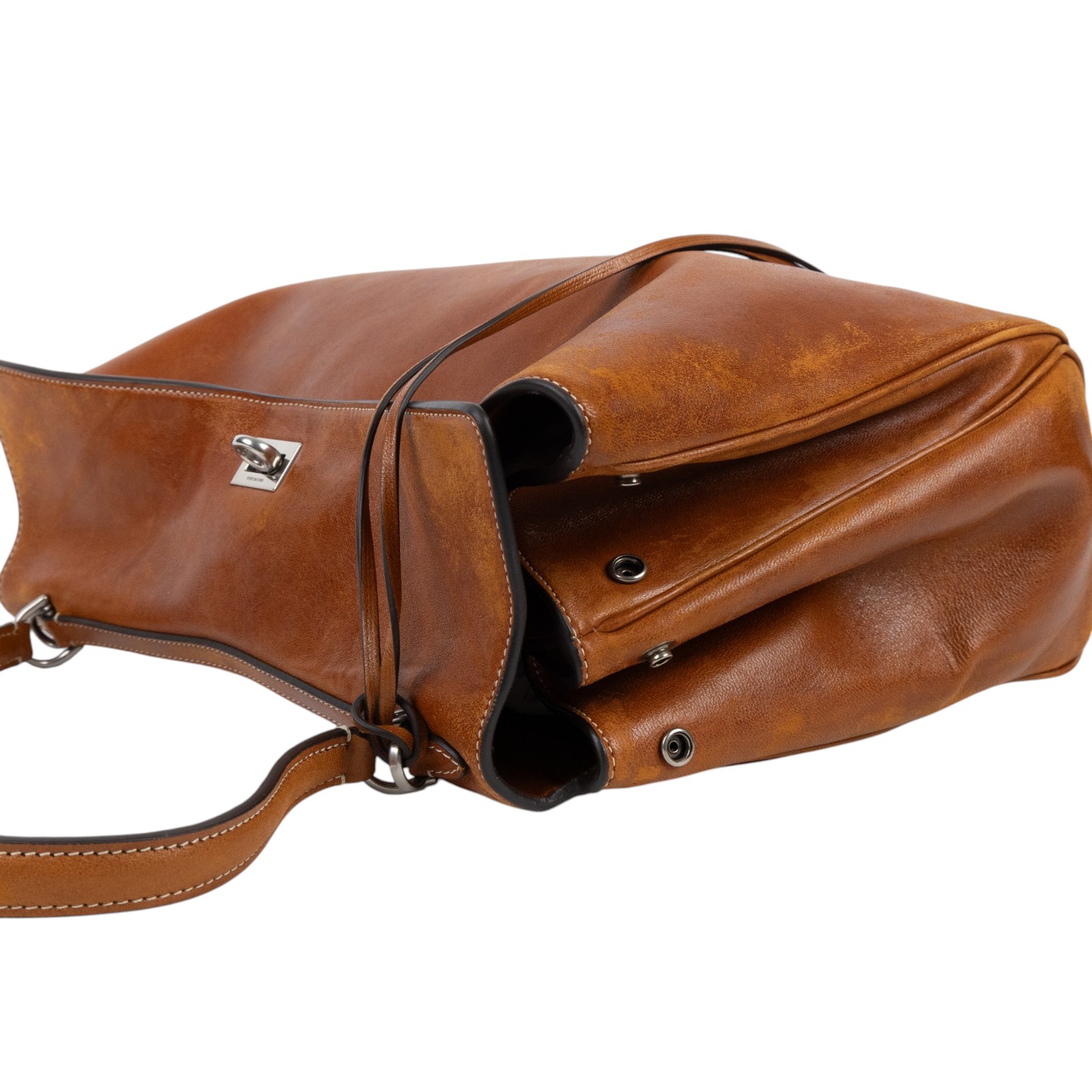 巴黎世家 BALENCIAGA Rodeo Medium 郵差包 斜背包 手提包 銀色五金 7897722ABP7 棕仿舊RODEO 中號 背帶/吊飾/防塵袋