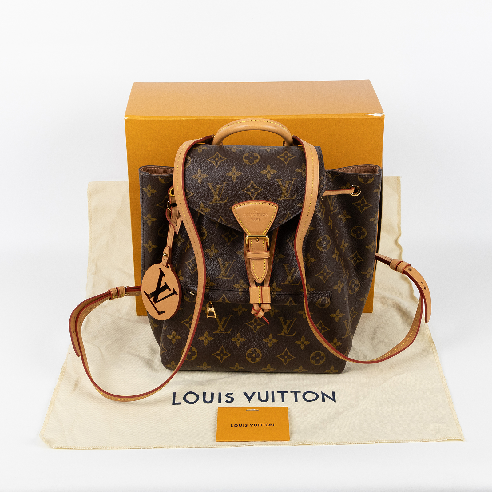 路易威登 LOUIS VUITTON Montsouris PM 後背包 經典帆布 M45501 晶片款  原廠盒子/防塵袋/吊飾