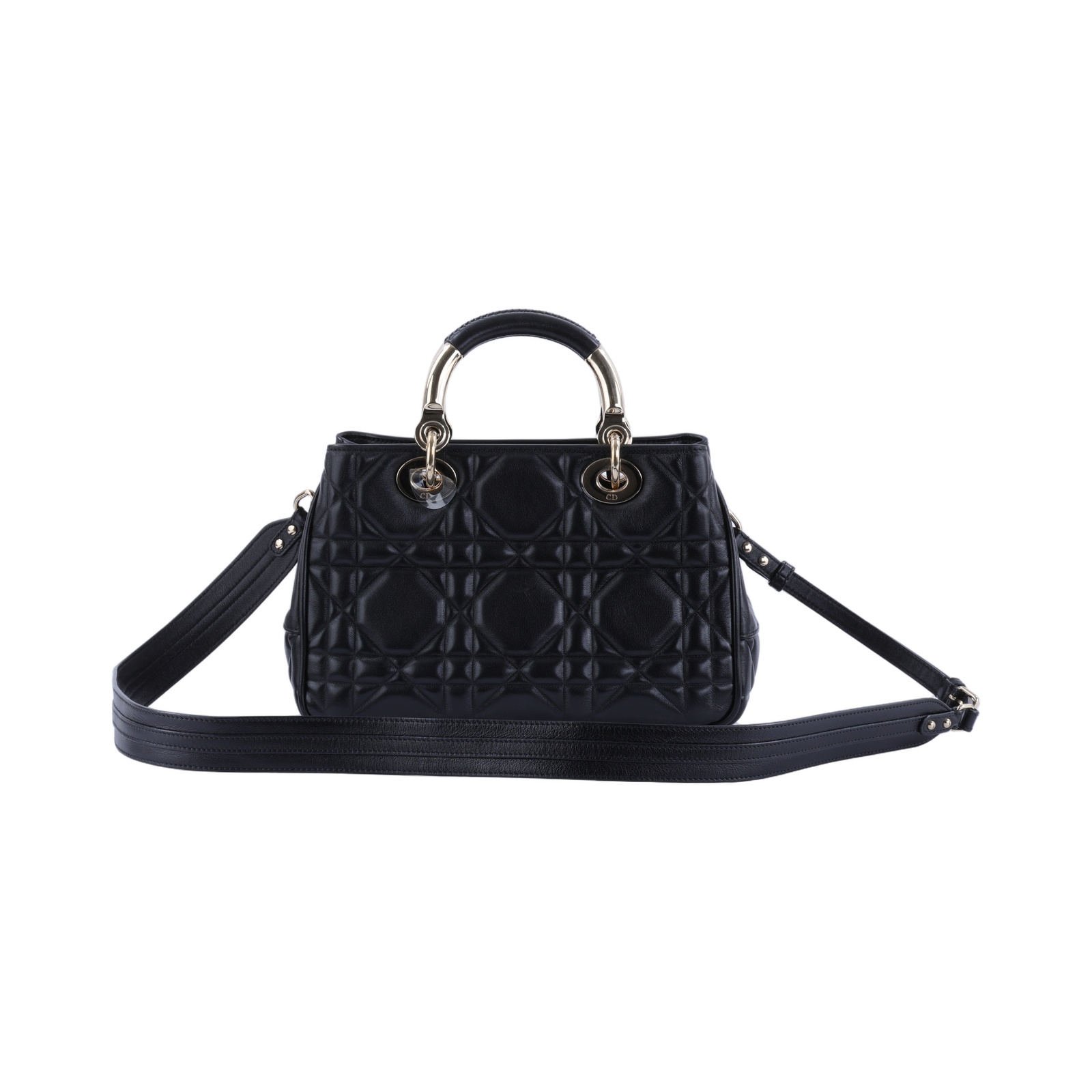 迪奧 CHRISTIAN DIOR Lady 95.22 手提包 肩背包 斜背包 M0697OVJX 黑金The Lady 95.22 包 背帶