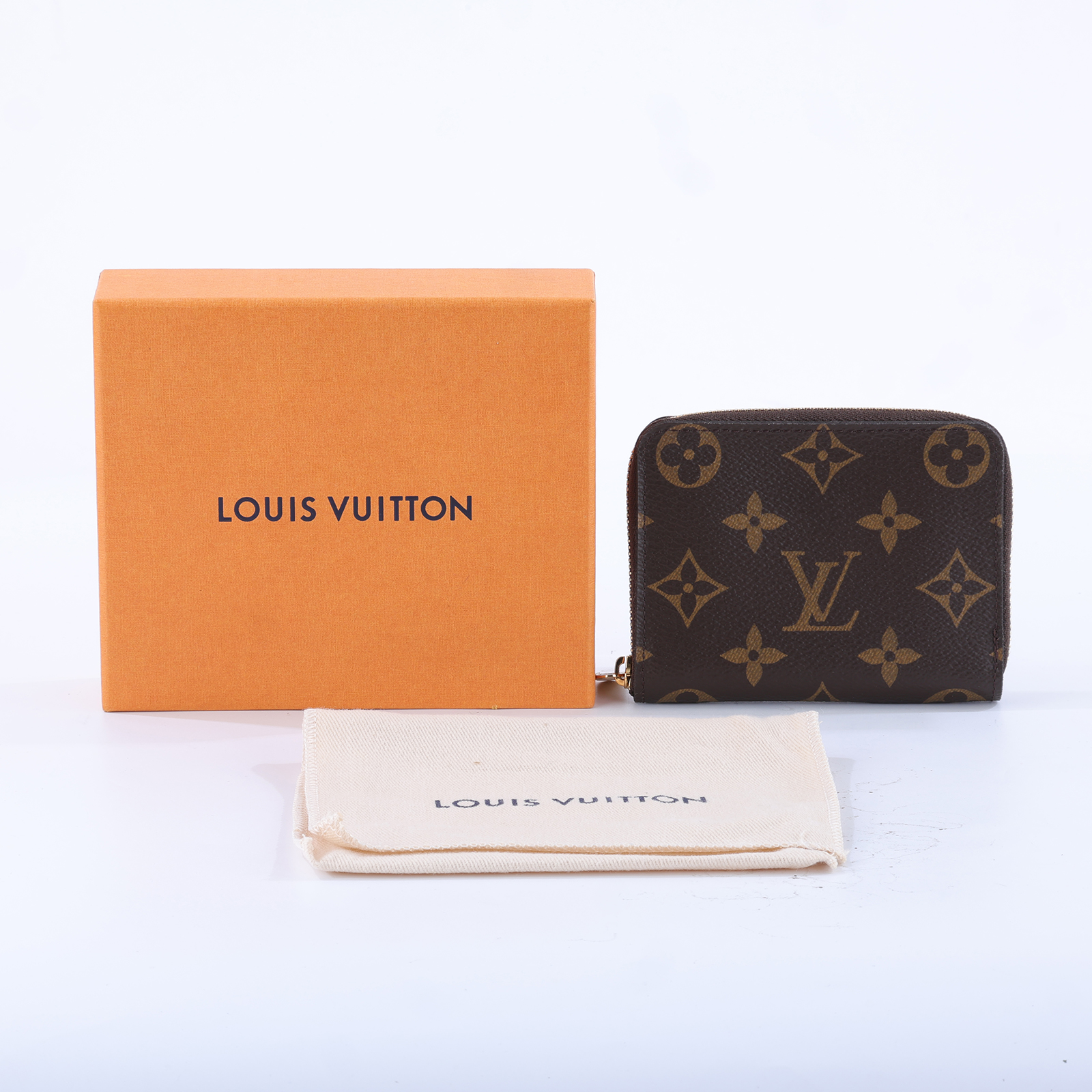 路易威登 LOUIS VUITTON 拉鏈零錢包 經典帆布 M60067 晶片款 原花拉鍊短夾 原廠盒子/防塵袋