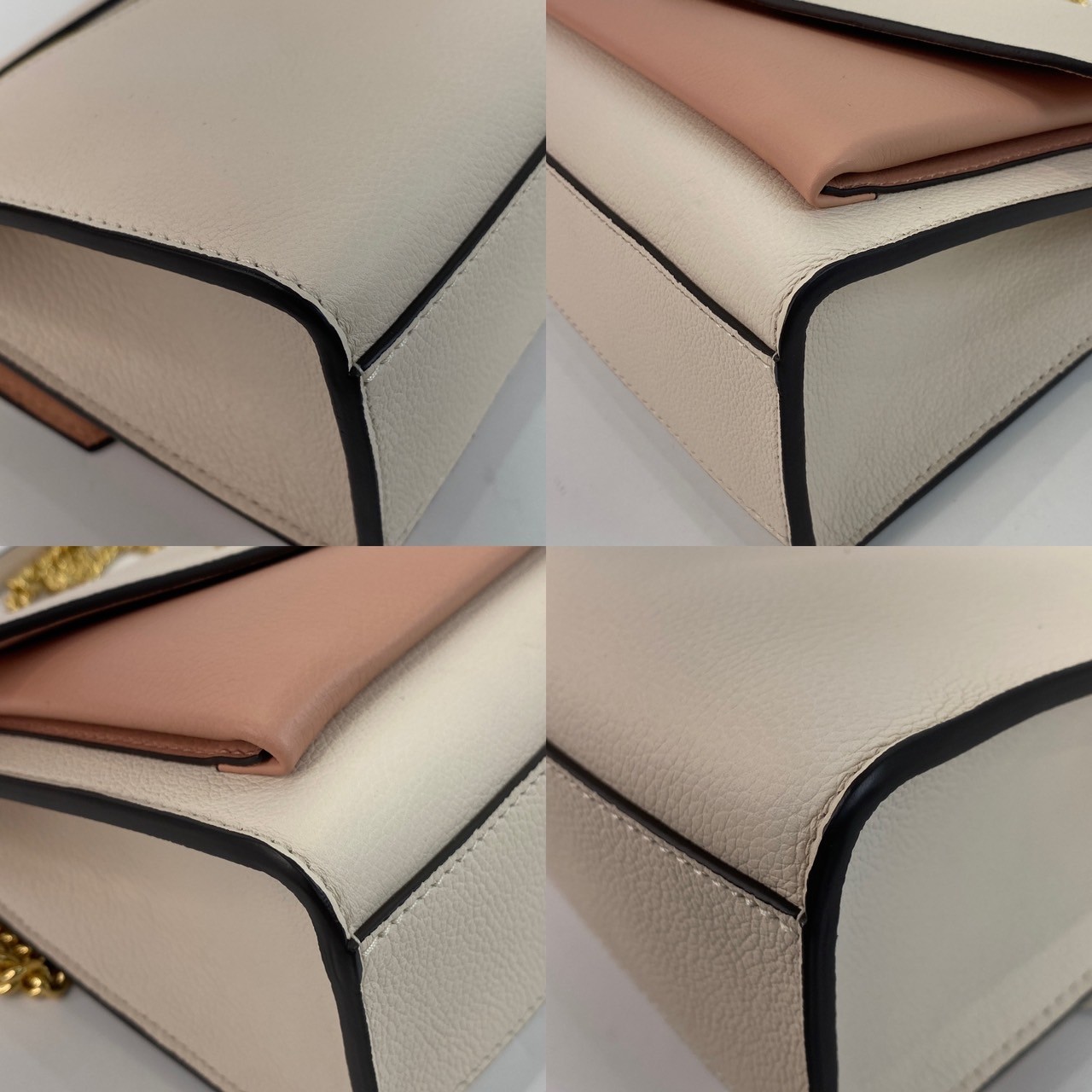 路易威登 LOUIS VUITTON Mylockme 鏈帶 手袋 肩背 手提包 M22190 晶片款 粉白MYLOCKME鍊條包 原廠盒子/防塵袋