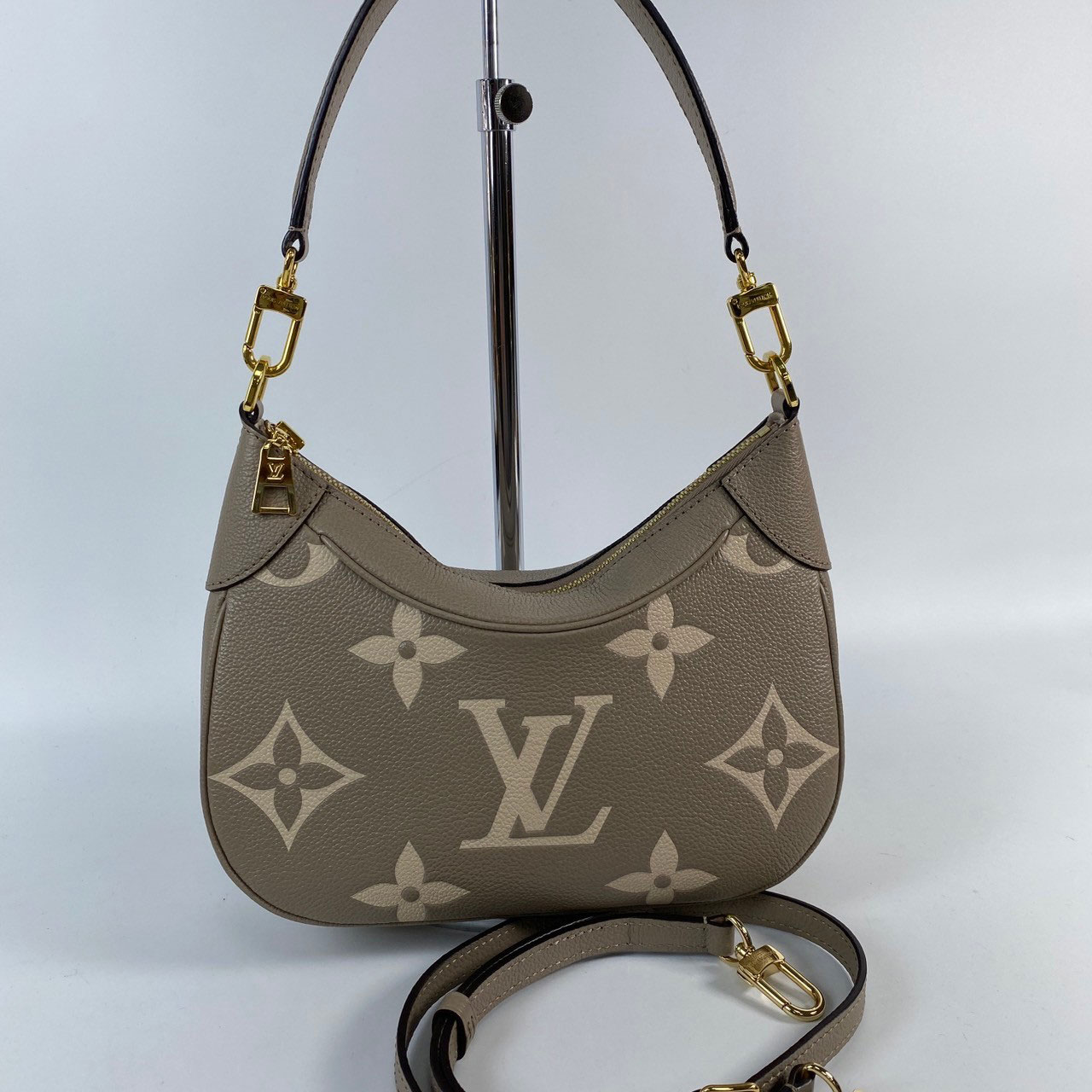 路易威登 LOUIS VUITTON Bagatelle 雙色 牛皮 肩背 斜背包 M46112 晶片款 斑鳩灰Bagatelle肩背包 防塵袋