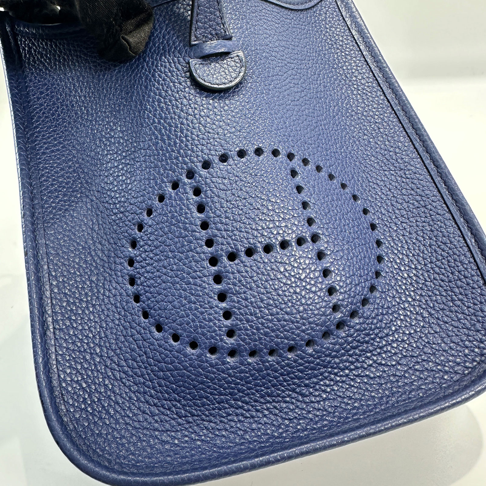 愛馬仕 Hermes Evelyne Bag Mini 伊芙琳包 Evelyne 16 EV16 U刻 藍MINI Evelyne單肩包 防塵袋/原廠盒子