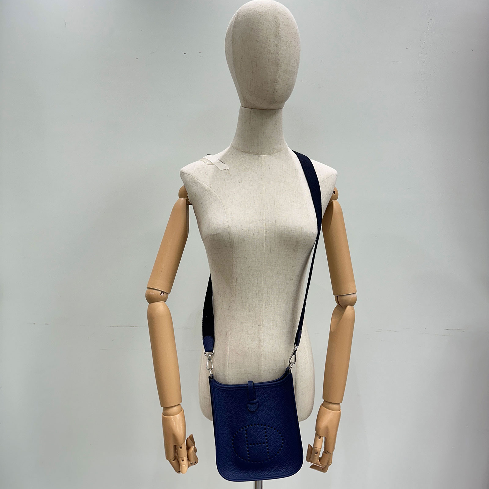 愛馬仕 Hermes Evelyne Bag Mini 伊芙琳包 Evelyne 16 EV16 U刻 藍MINI Evelyne單肩包 防塵袋/原廠盒子