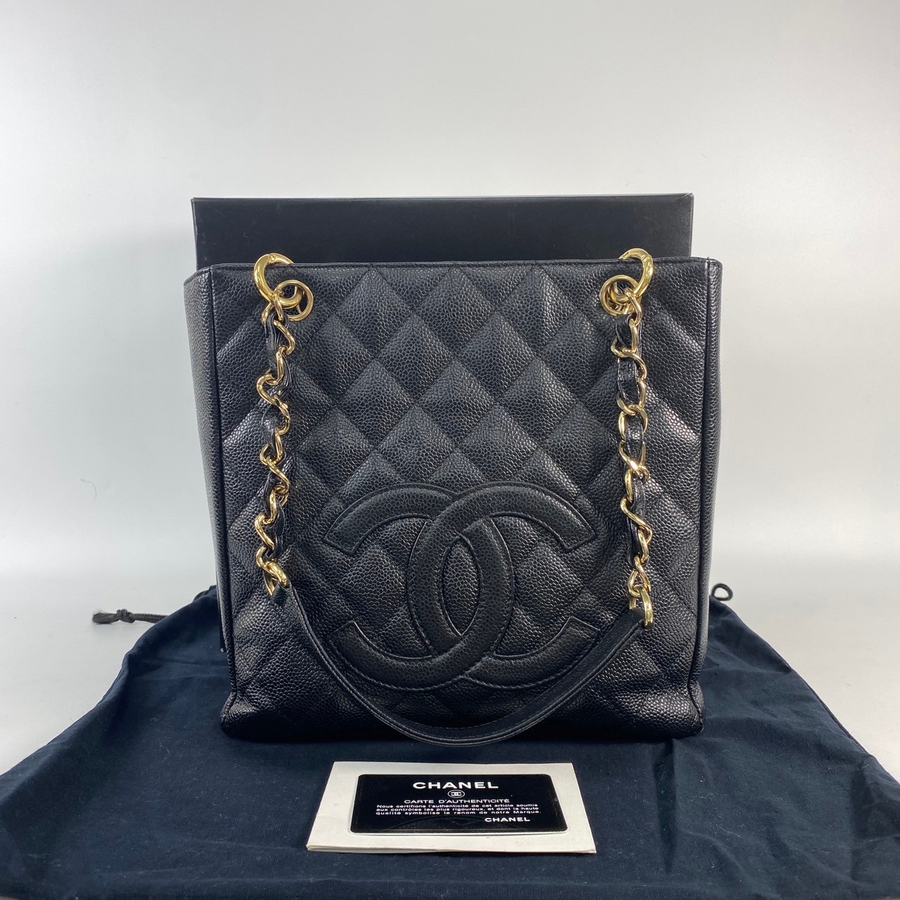 香奈兒 CHANEL PST Petite Shopping Tote CC Logo 菱格 荔枝紋 肩背 托特包 A20994 8開 黑荔枝PST托特包 原廠盒子/防塵袋/保證卡