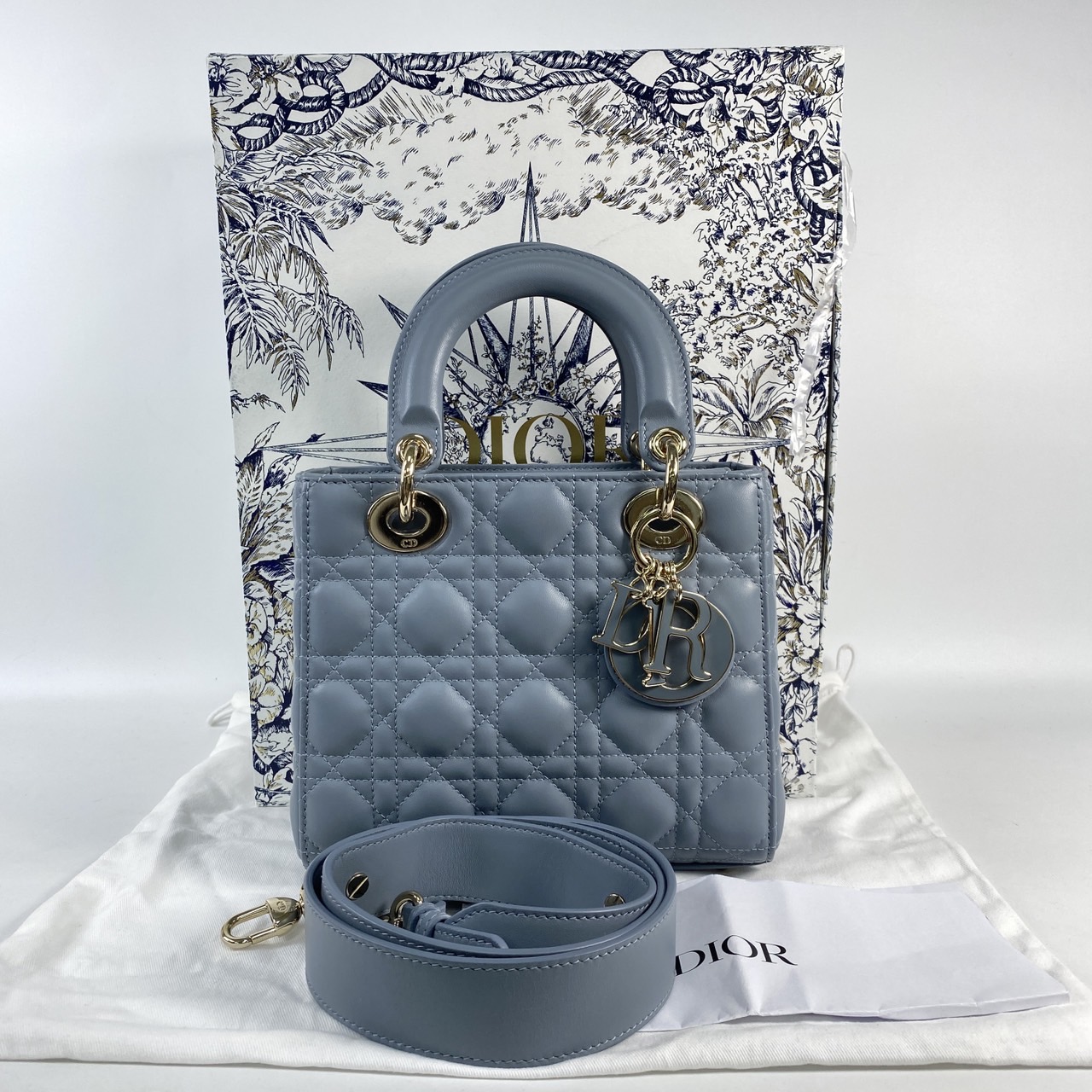 迪奧 CHRISTIAN DIOR Lady Dior My ABCDior 小型 肩背 手提包 羊皮 M0538OCEA  原廠盒子/防塵袋/購買證明影本/保證卡