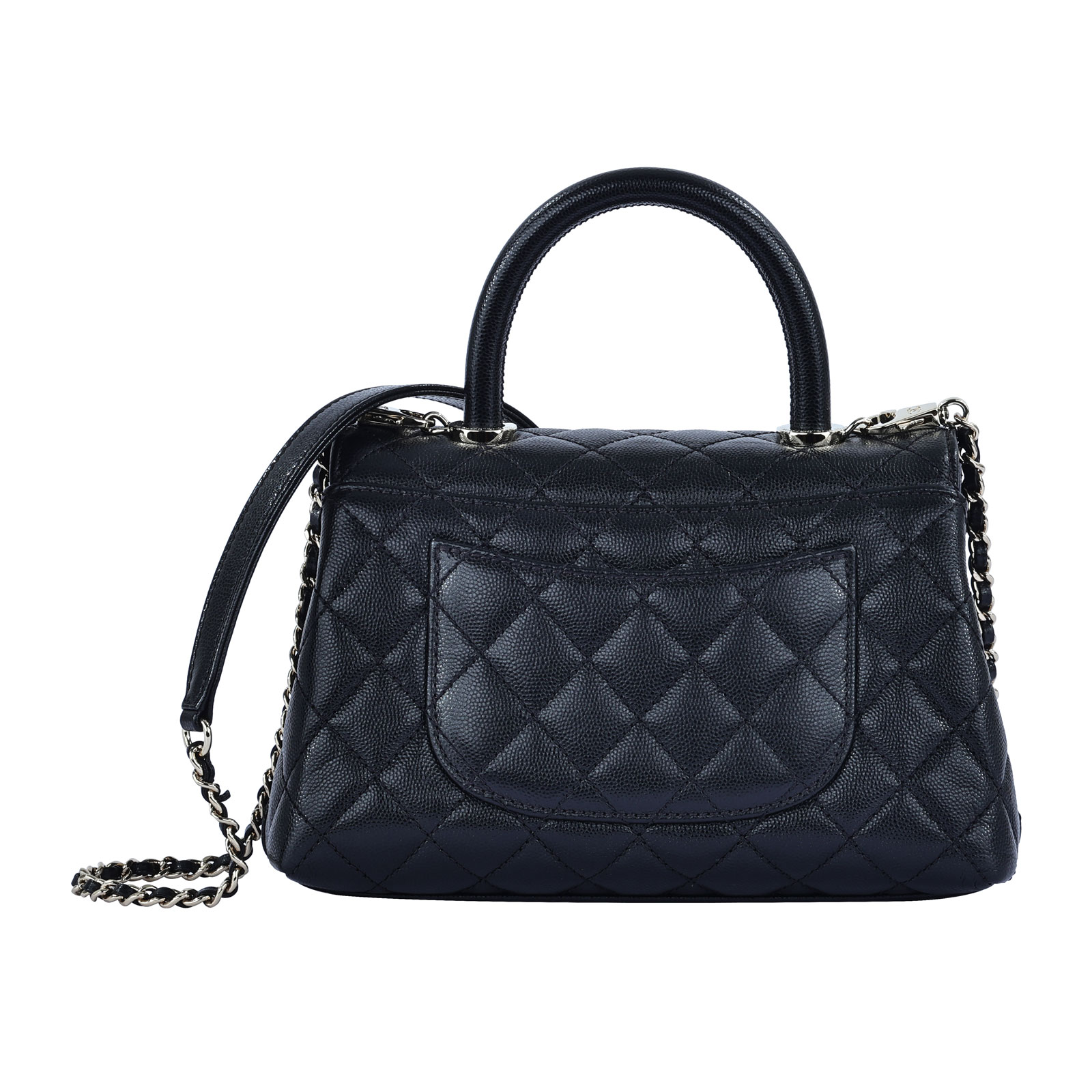 香奈兒 CHANEL Handle 24 手提 口蓋包 A92990 晶片款 黑金荔枝牛COCO HANDLE 原廠盒子/防塵袋/購買證明