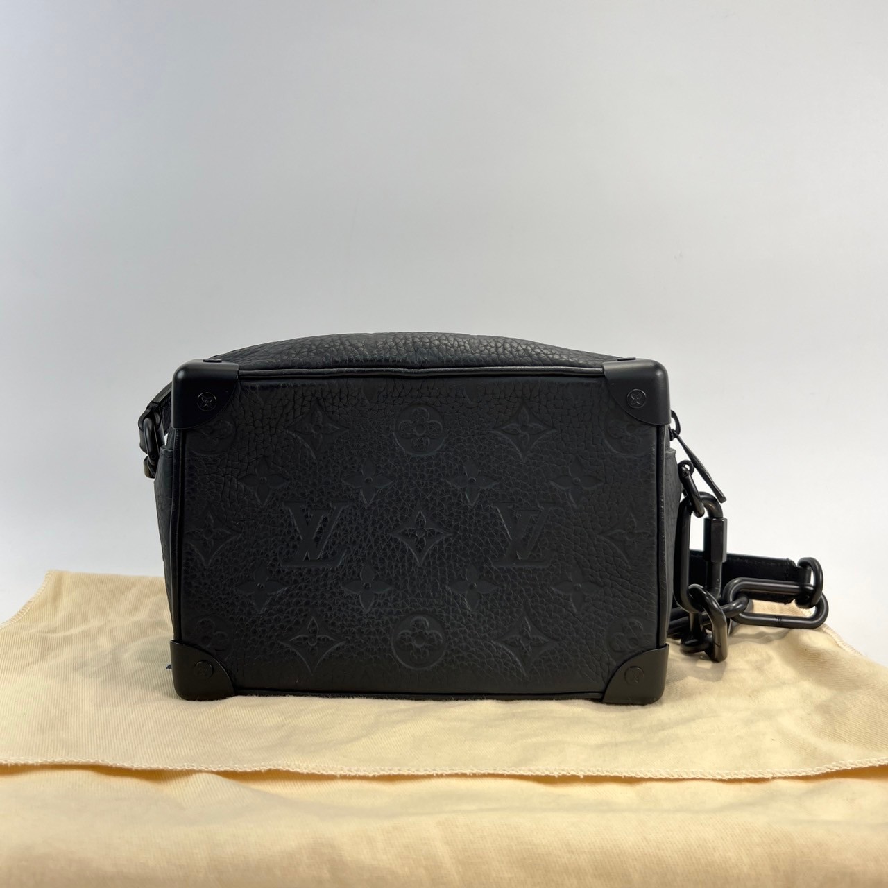 路易威登 LOUIS VUITTON Mini Soft Trunk 迷你 隨身包 黑色 M55702 晶片款  防塵袋