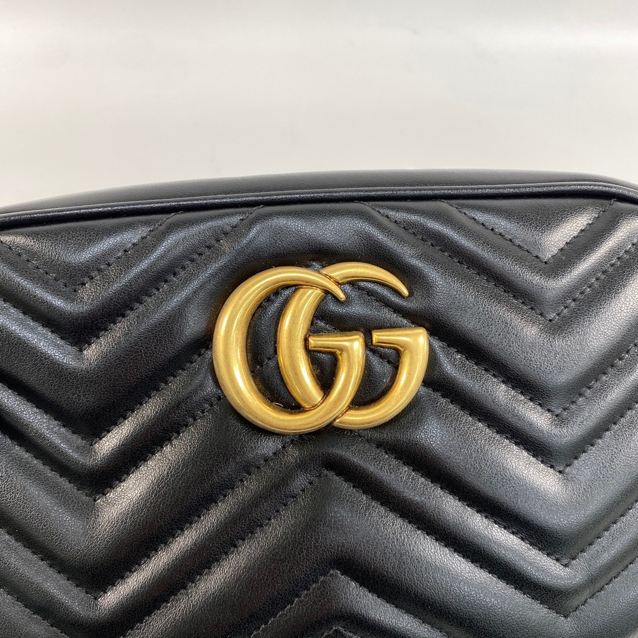 古馳 GUCCI GG Marmont 小型 絎縫 肩揹袋 447632 黑MARMONT相機包 防塵袋/原廠盒子